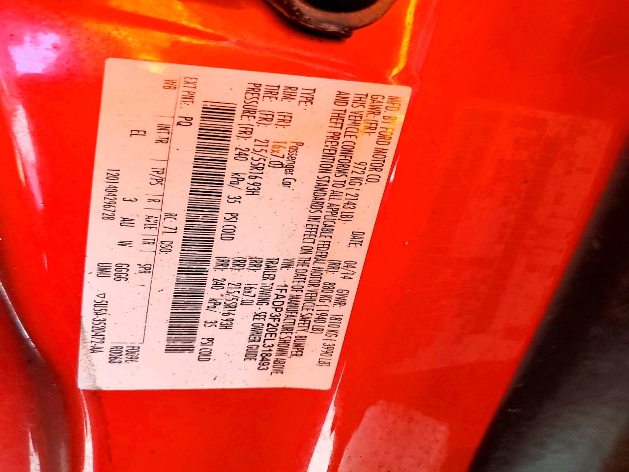 2014 Ford Focus Se Red vin: 1FADP3F20EL318493