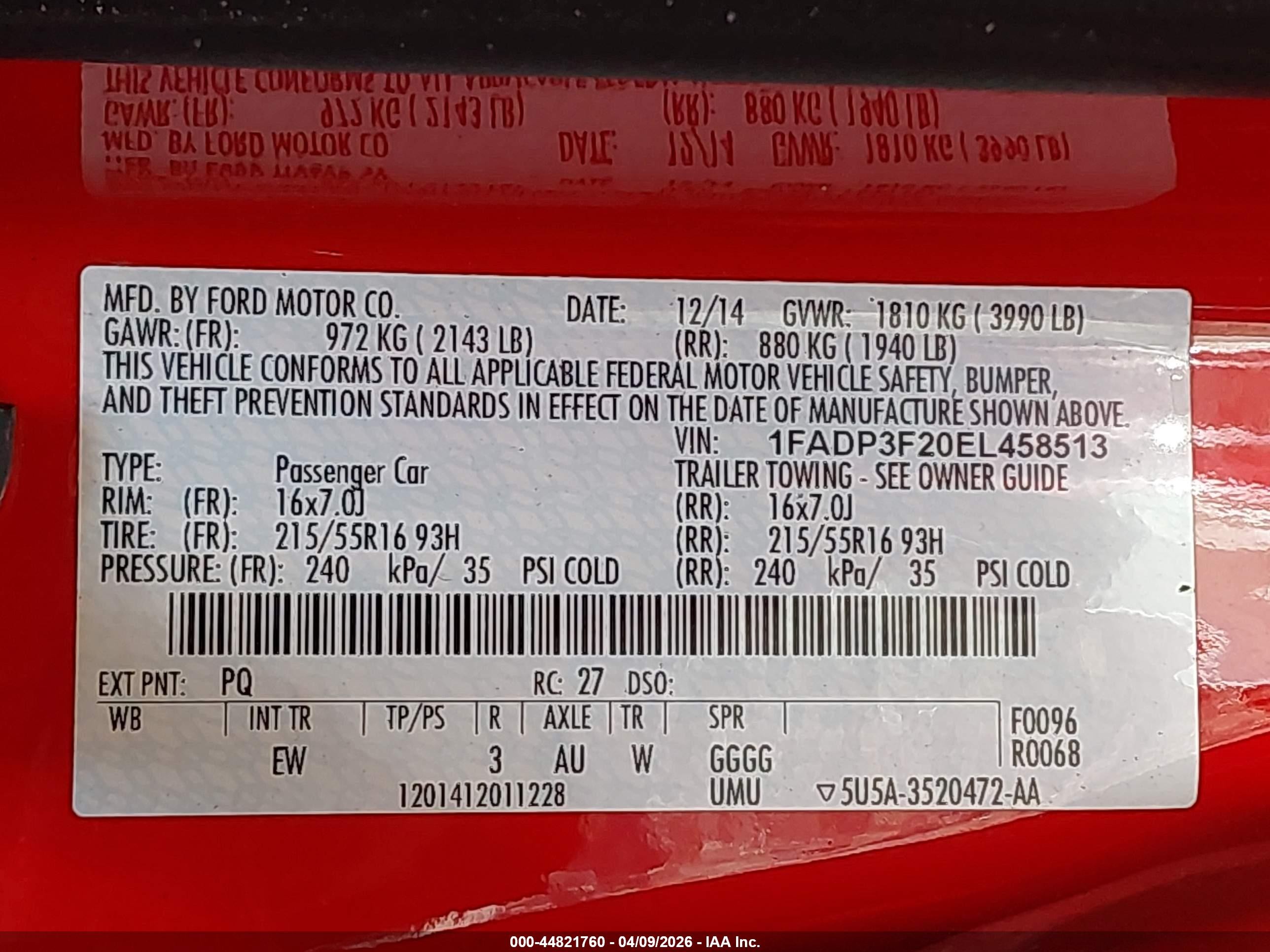 2014 Ford Focus Se Red vin: 1FADP3F20EL458513