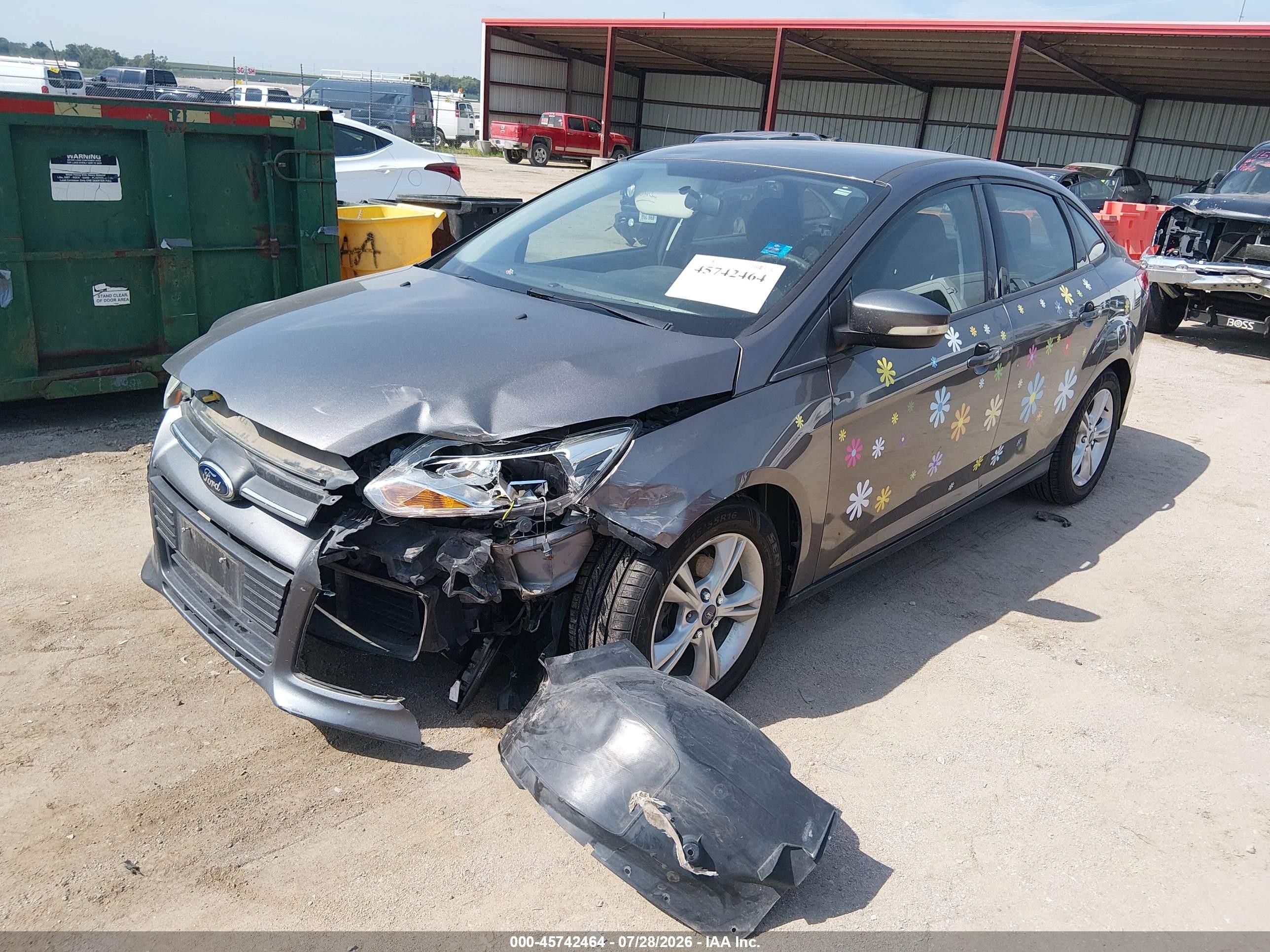 2014 Ford Focus Se Gray vin: 1FADP3F20EL459855