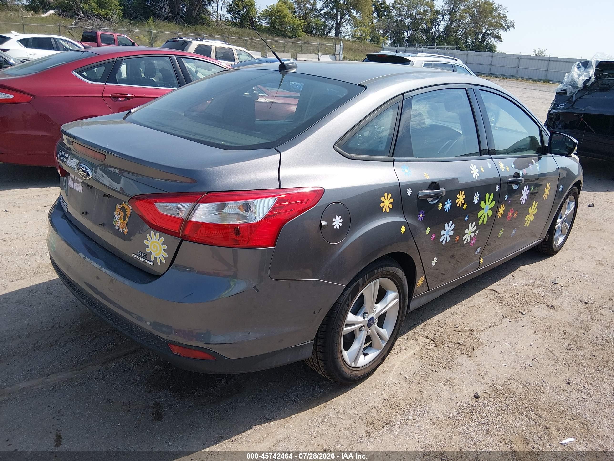 2014 Ford Focus Se Gray vin: 1FADP3F20EL459855
