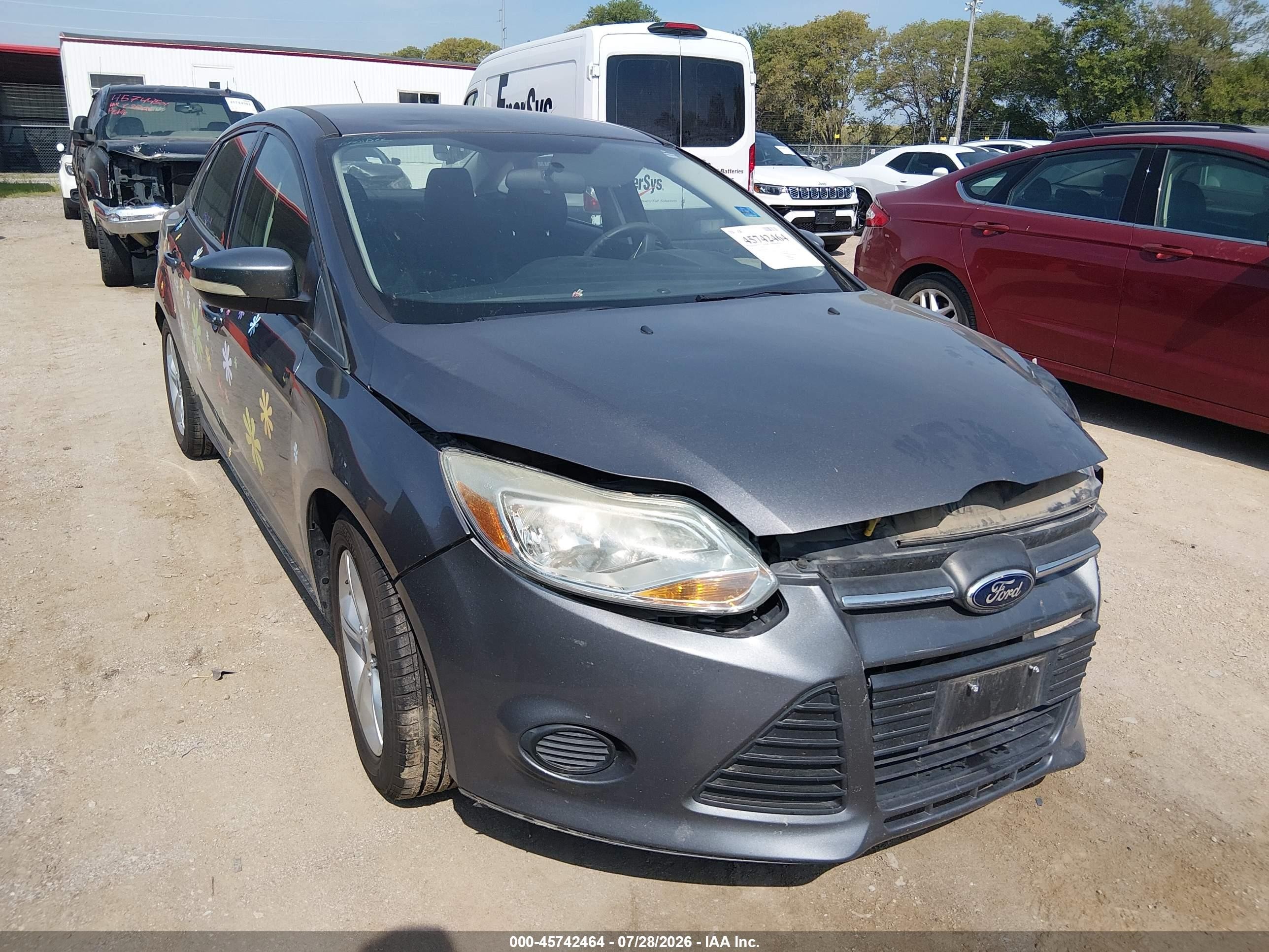 2014 Ford Focus Se Gray vin: 1FADP3F20EL459855