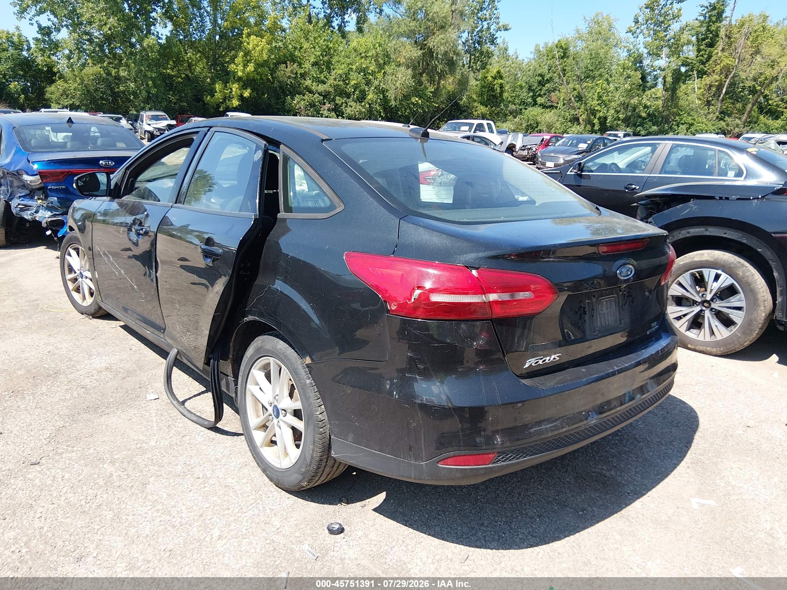 2015 Ford Focus Se Black vin: 1FADP3F20FL239973