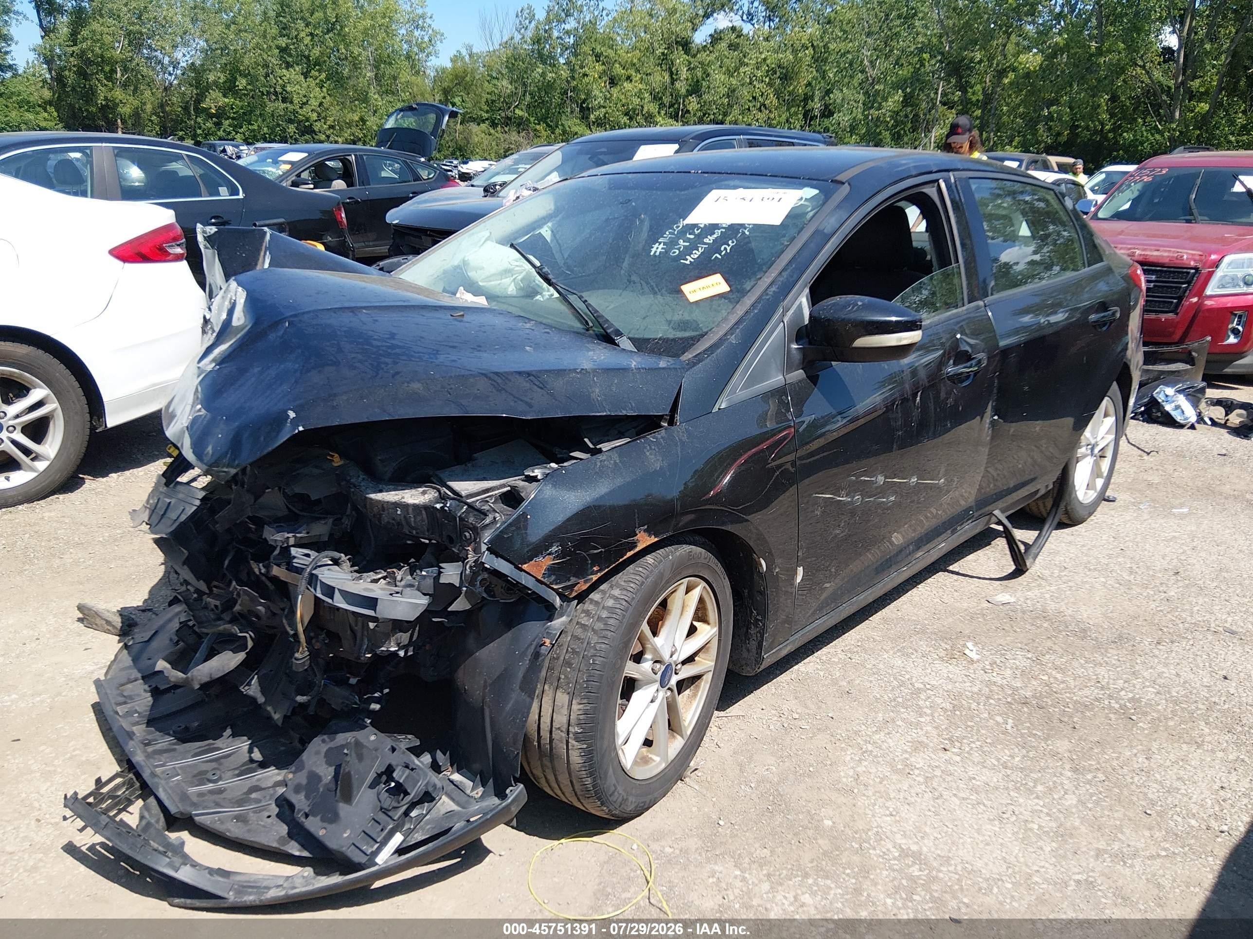 2015 Ford Focus Se Black vin: 1FADP3F20FL239973