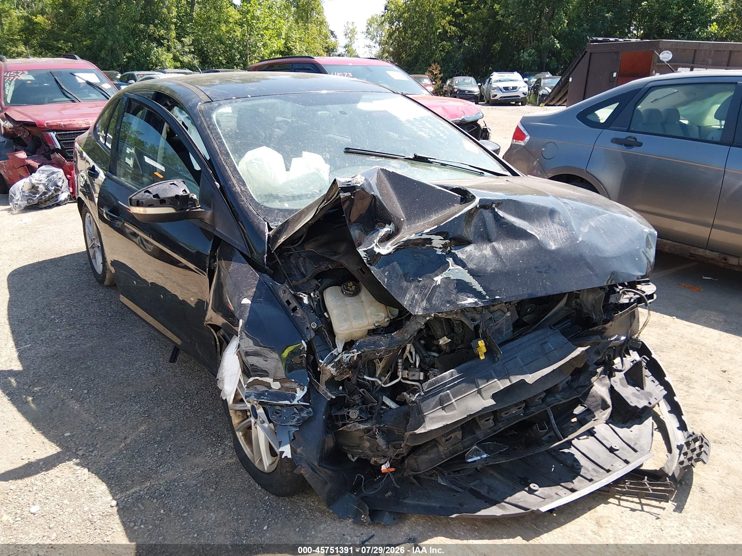 2015 Ford Focus Se Black vin: 1FADP3F20FL239973