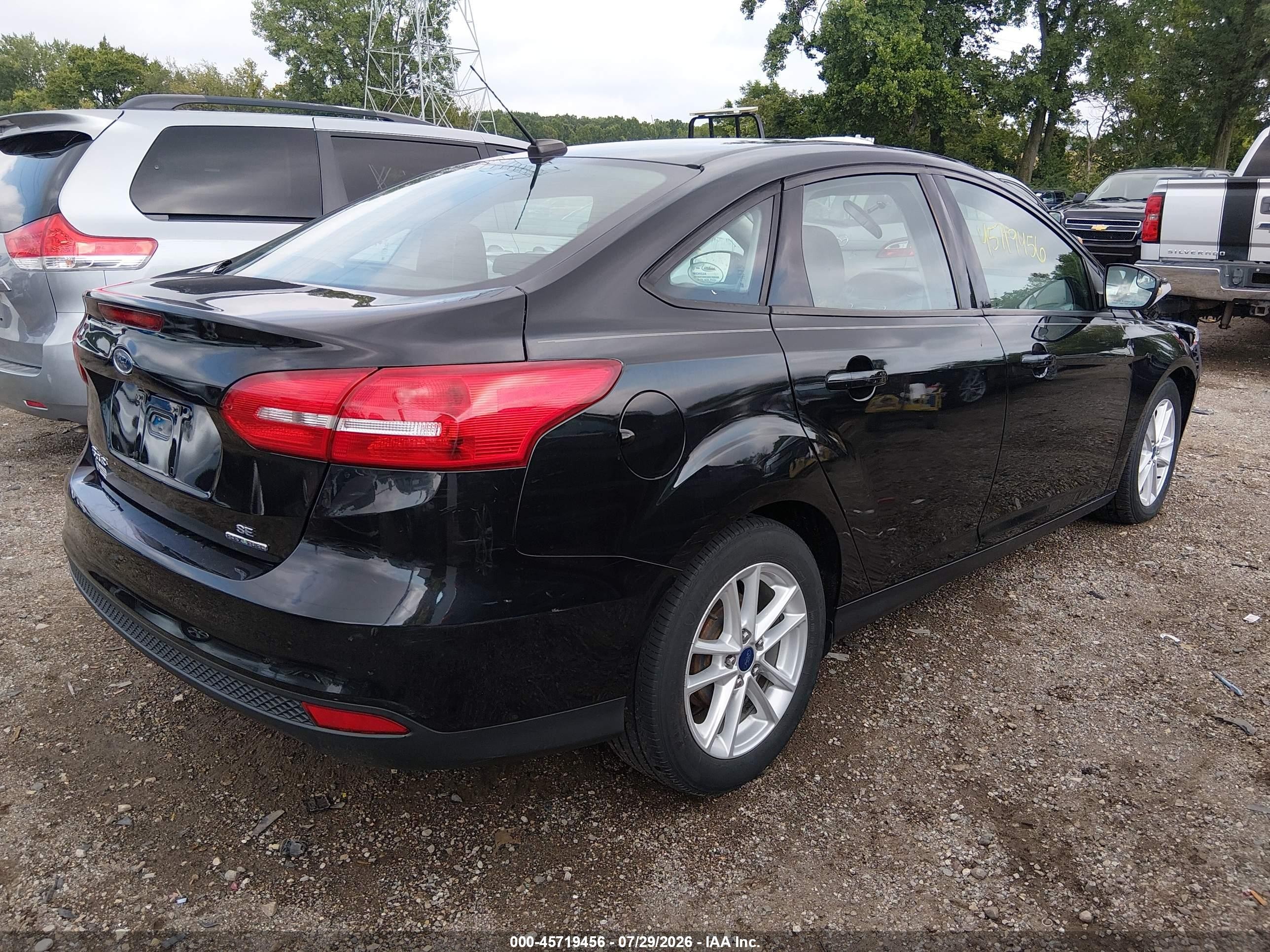 2015 Ford Focus Se Black vin: 1FADP3F20FL280619