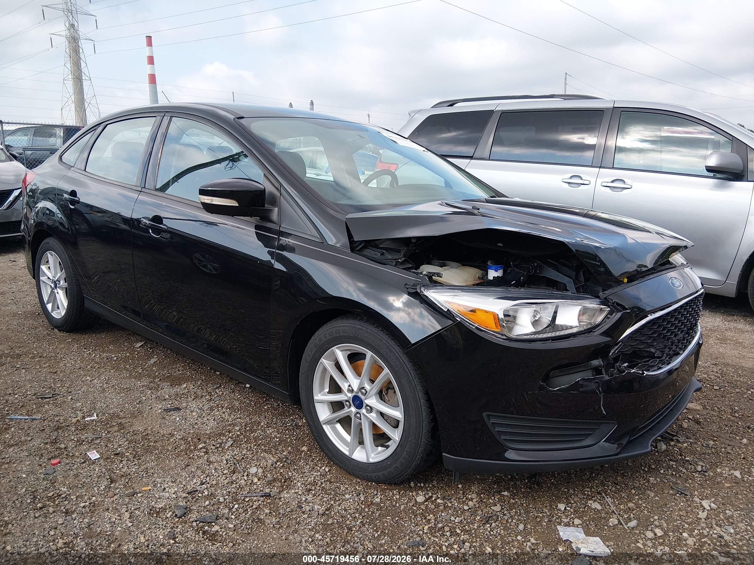 2015 Ford Focus Se Black vin: 1FADP3F20FL280619