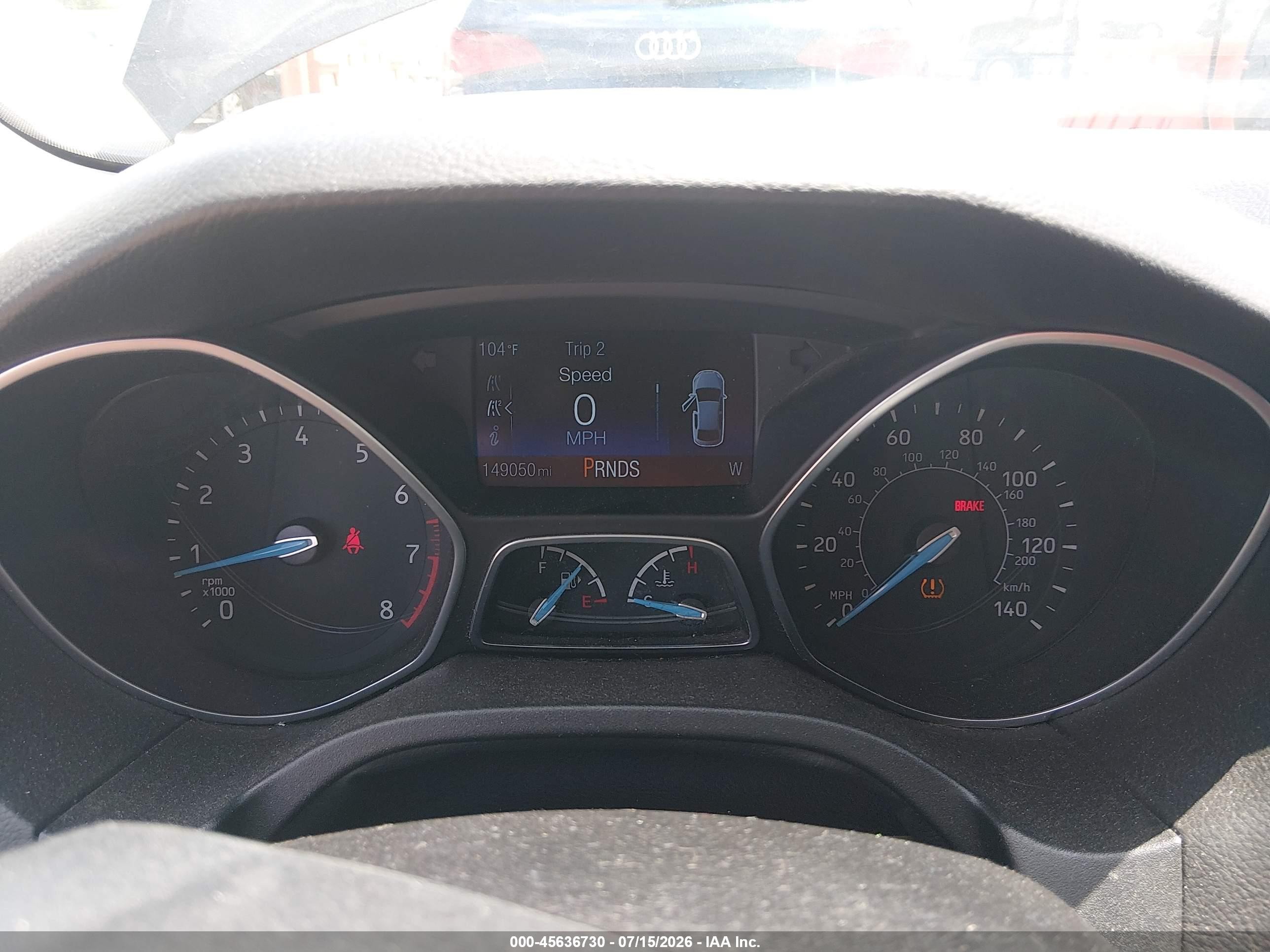 2015 Ford Focus Se Gray vin: 1FADP3F20FL287117