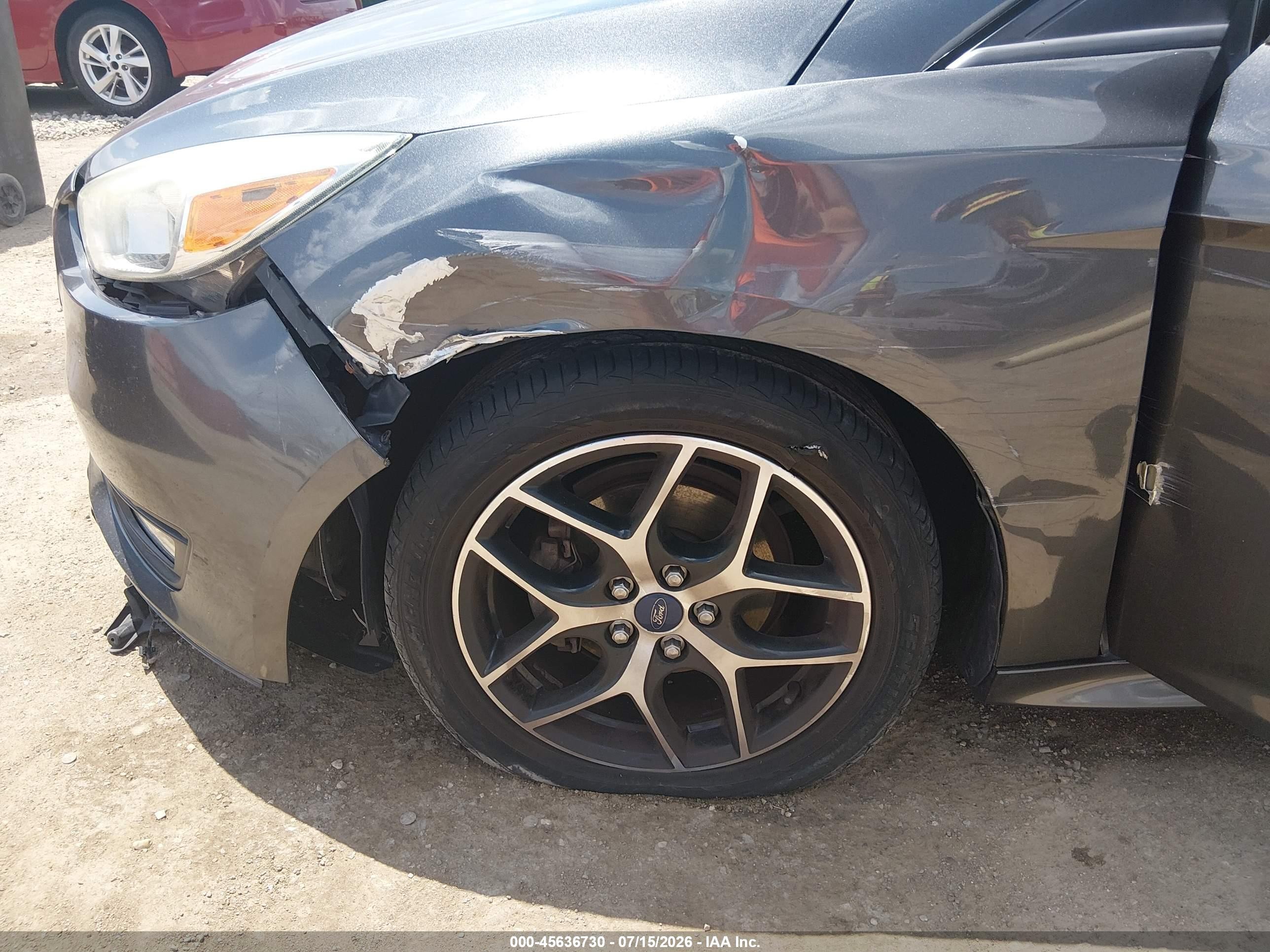 2015 Ford Focus Se Gray vin: 1FADP3F20FL287117