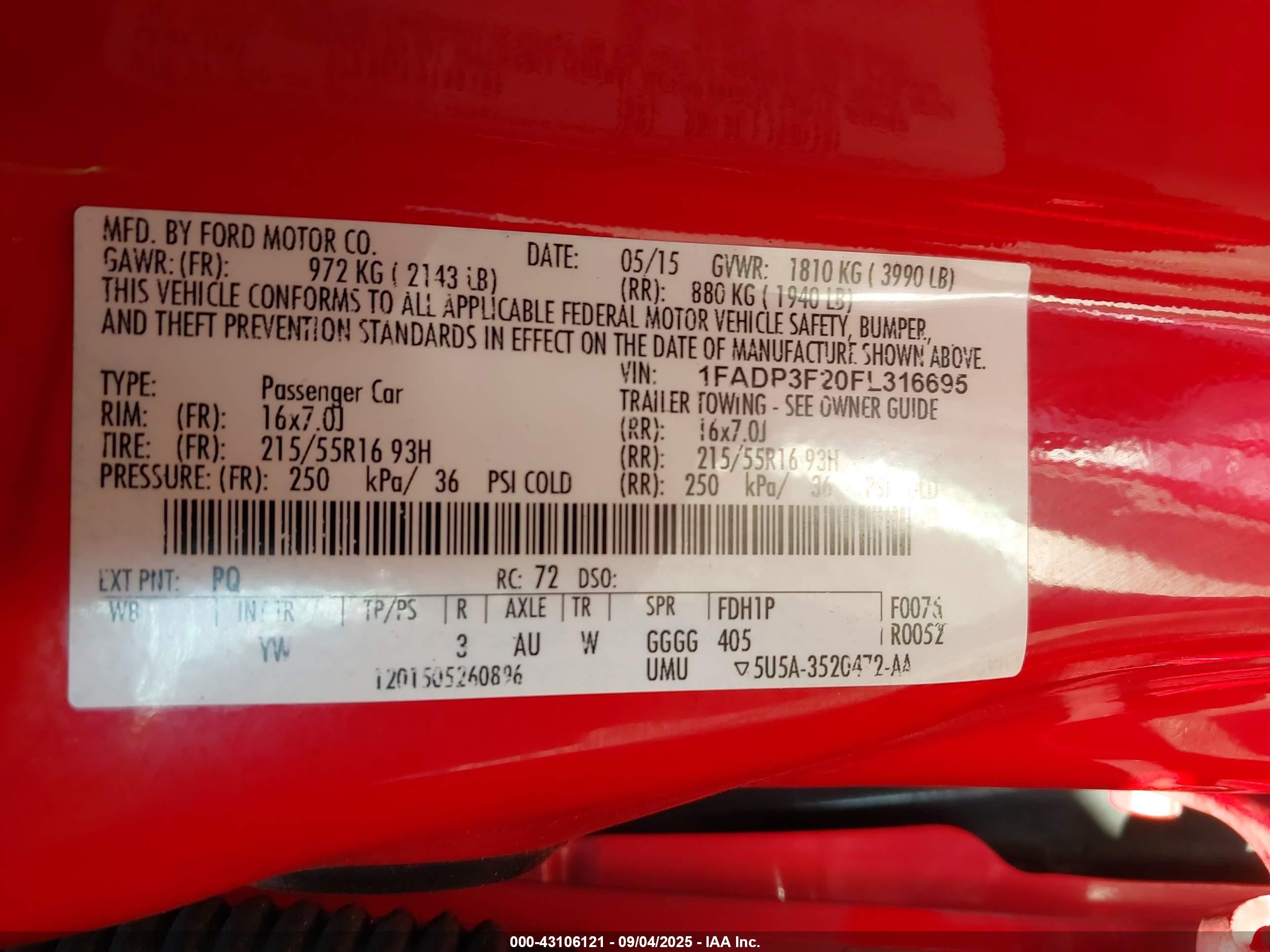 2015 Ford Focus Se Red vin: 1FADP3F20FL316695