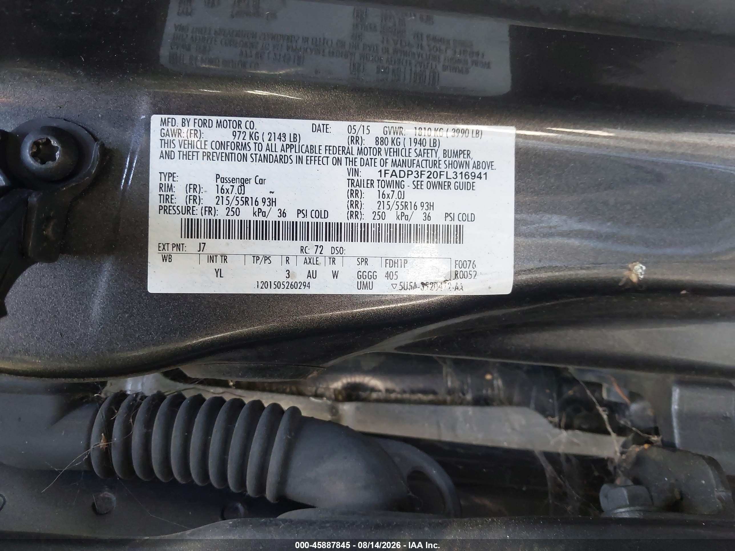 2015 Ford Focus Se Gray vin: 1FADP3F20FL316941