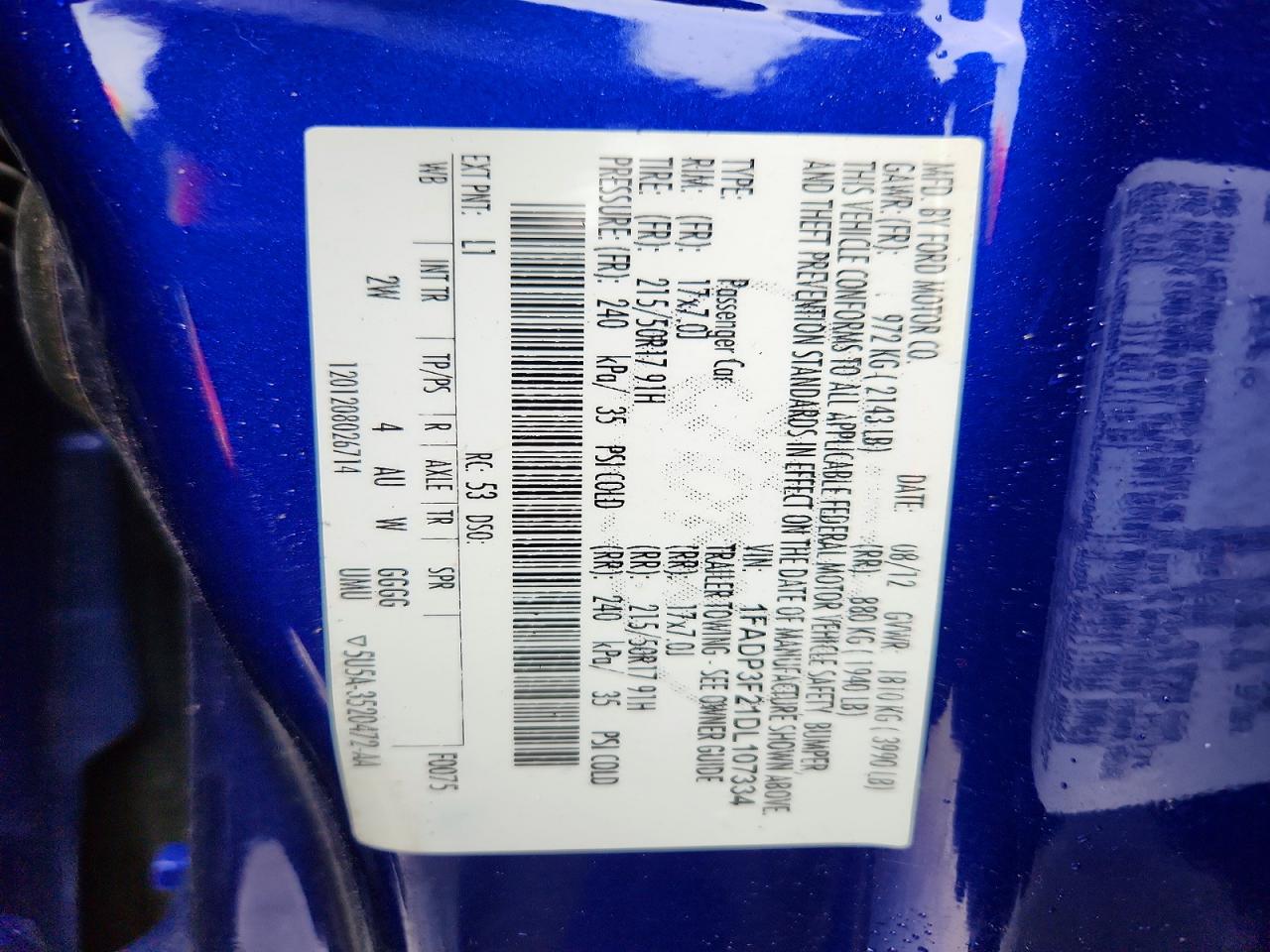 2013 Ford Focus Se Blue vin: 1FADP3F21DL107334