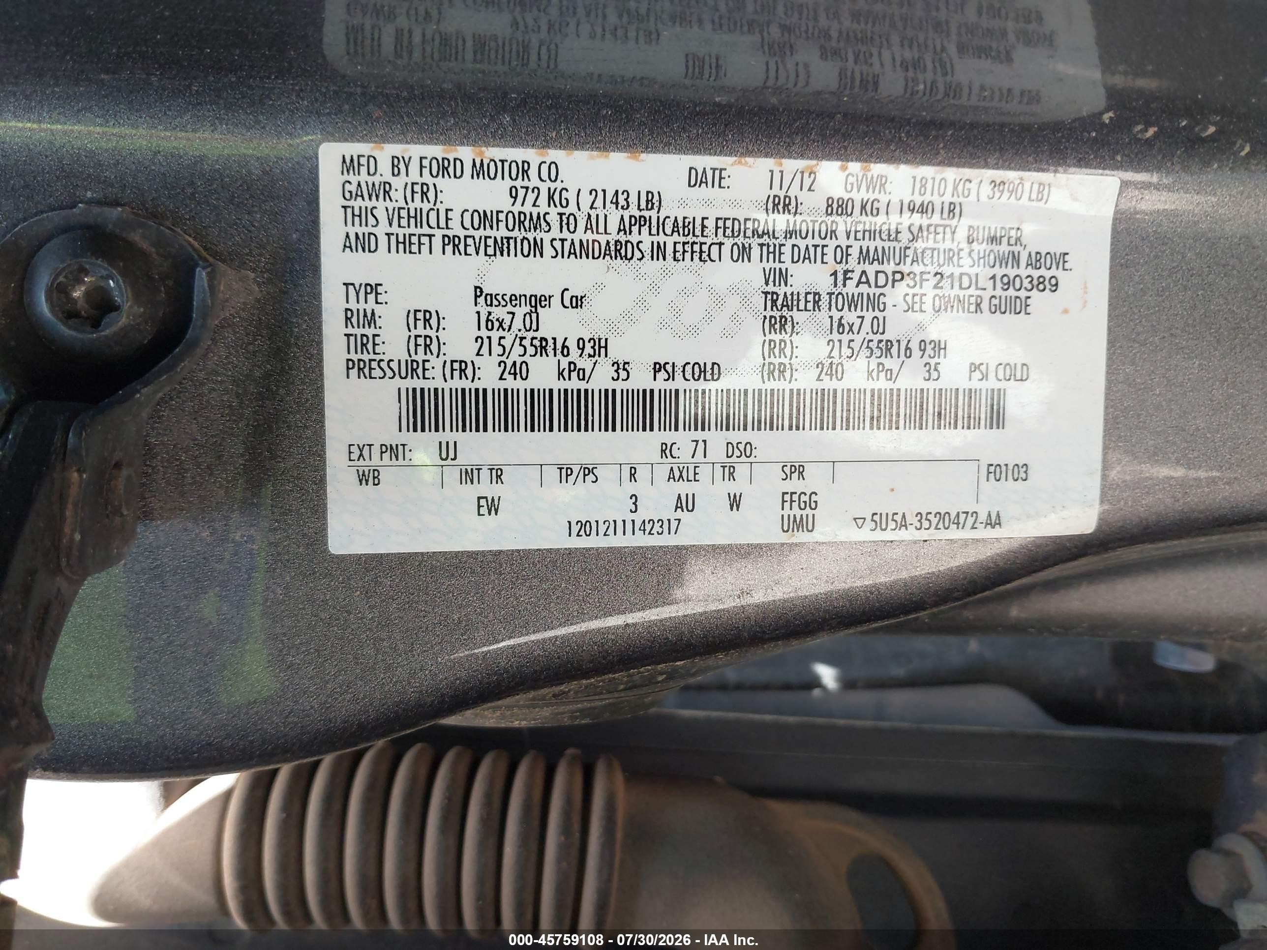 2013 Ford Focus Se Gray vin: 1FADP3F21DL190389