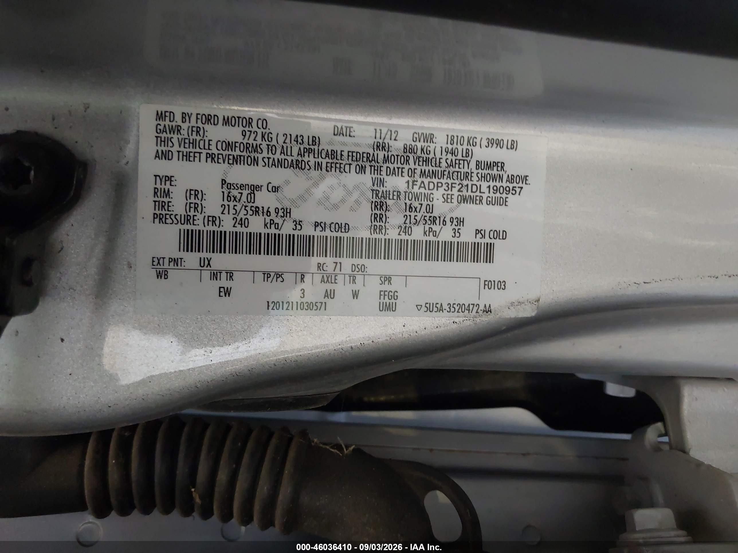 2013 Ford Focus Se Silver vin: 1FADP3F21DL190957