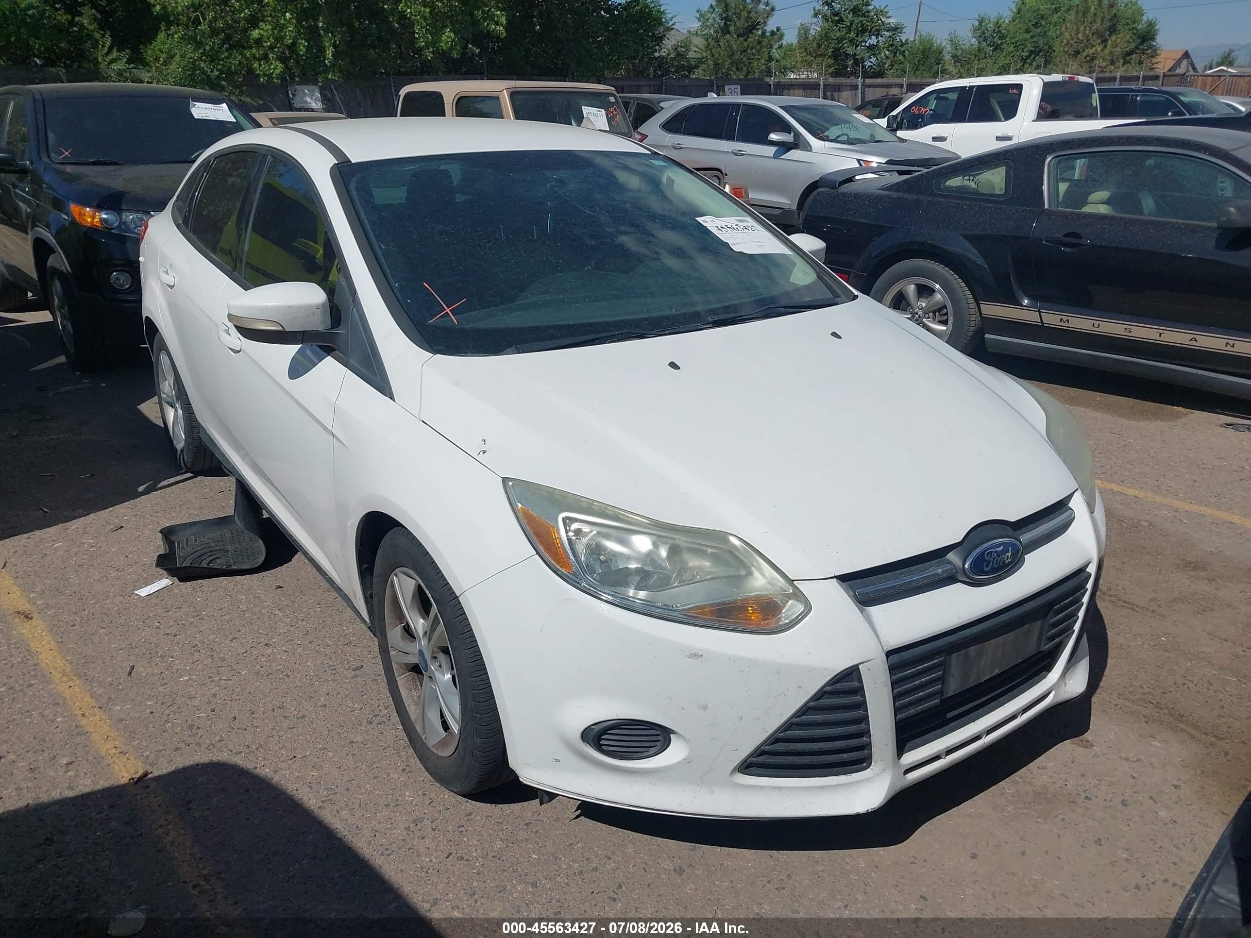 2013 Ford Focus Se White vin: 1FADP3F21DL196273