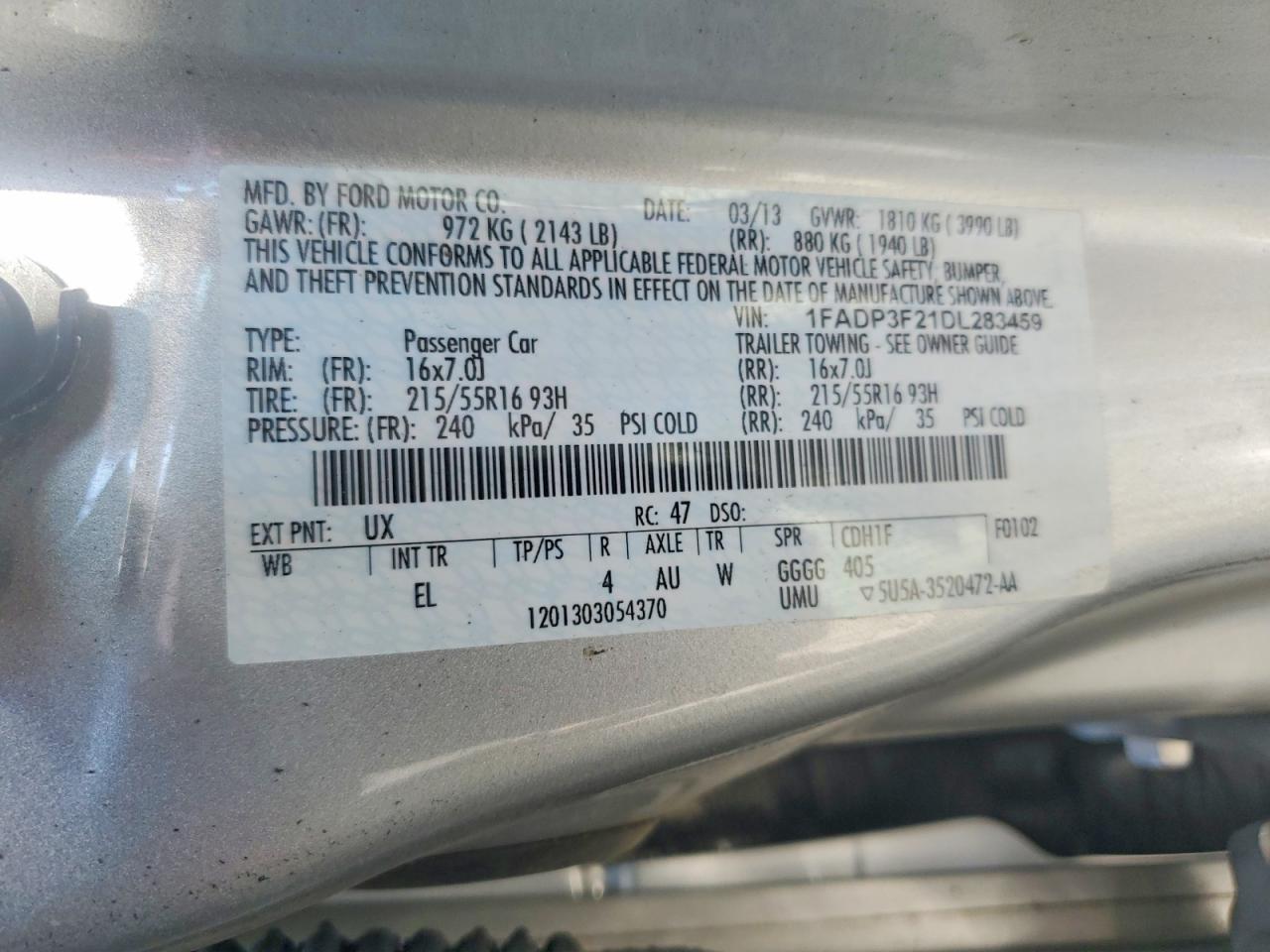 2013 Ford Focus Silver vin: 1FADP3F21DL283459