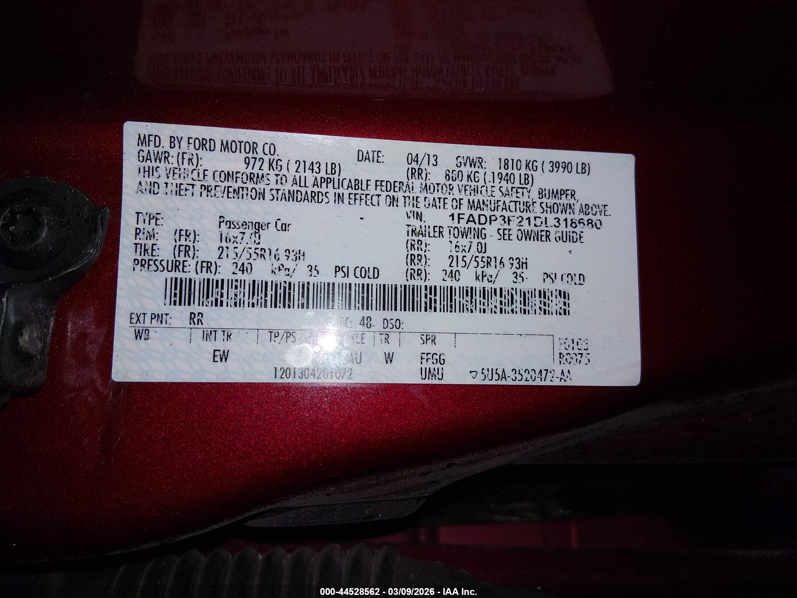 2013 Ford Focus Se Красный vin: 1FADP3F21DL318680