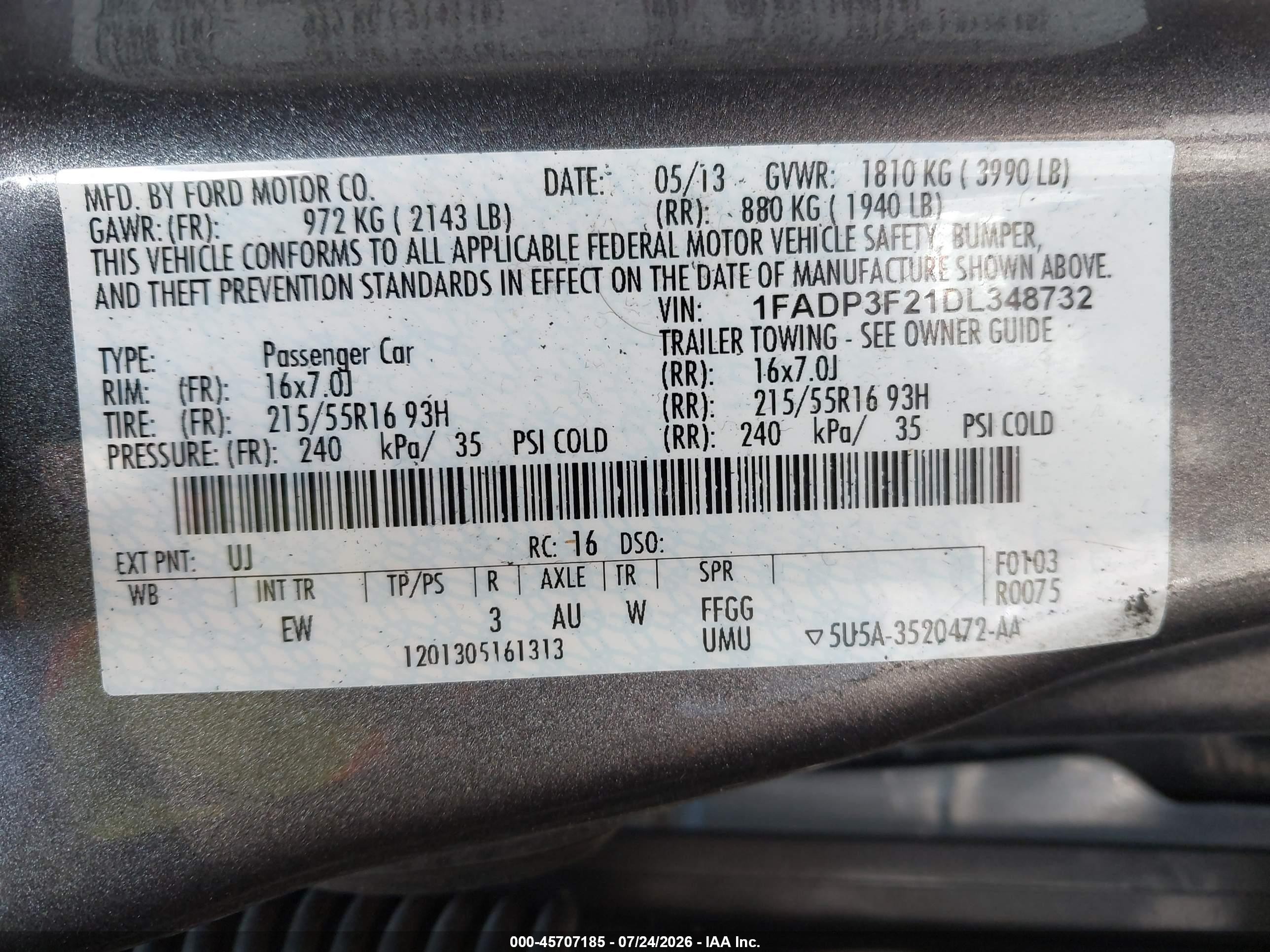 2013 Ford Focus Se Gray vin: 1FADP3F21DL348732