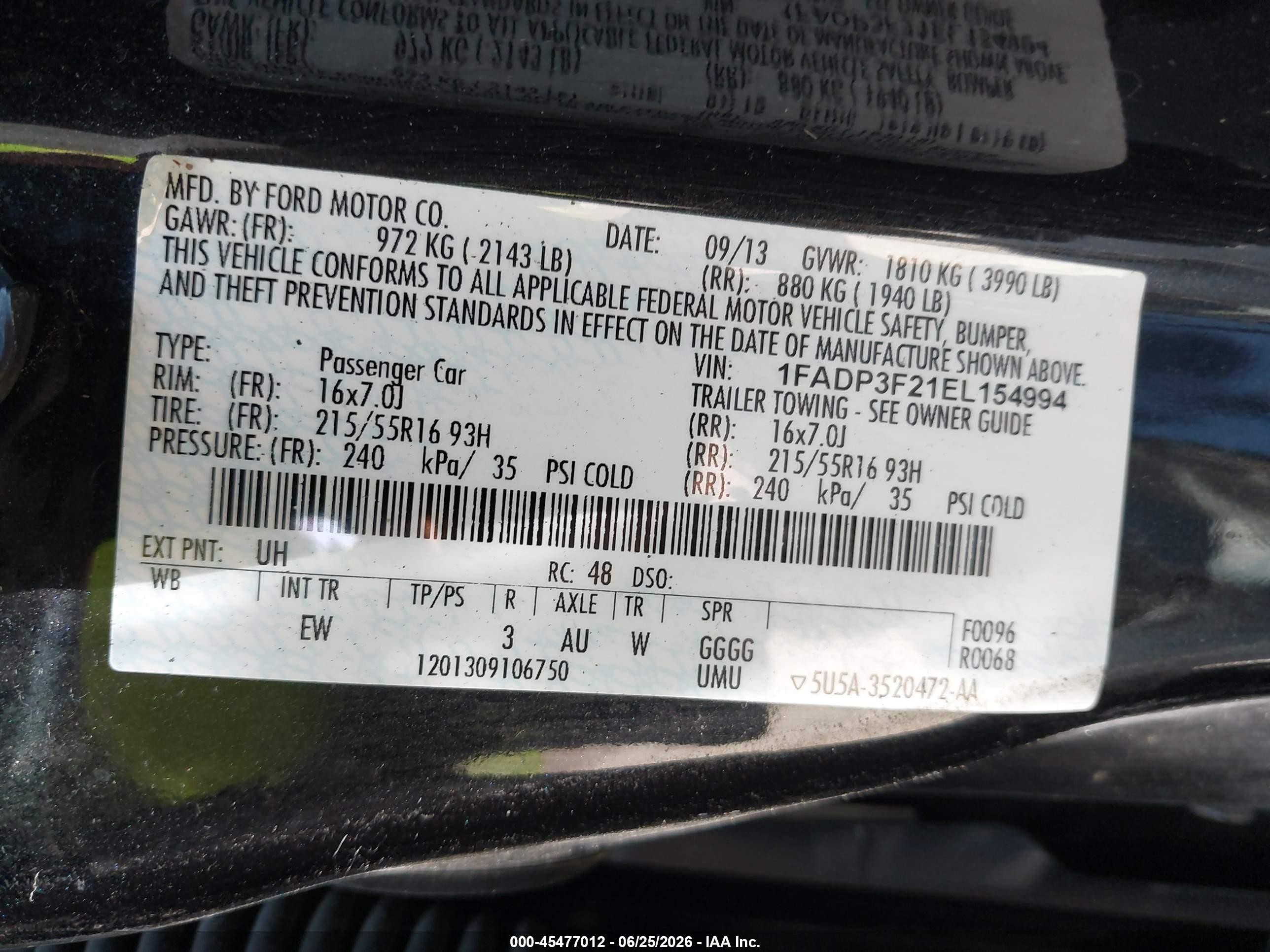 2014 Ford Focus Se Black vin: 1FADP3F21EL154994