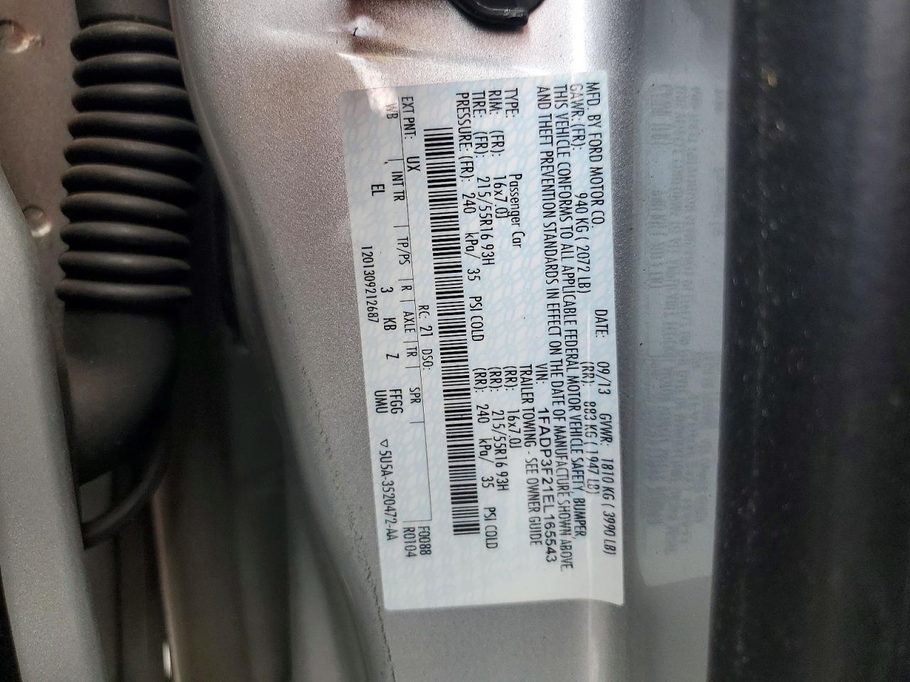 2014 Ford Focus Se Silver vin: 1FADP3F21EL165543