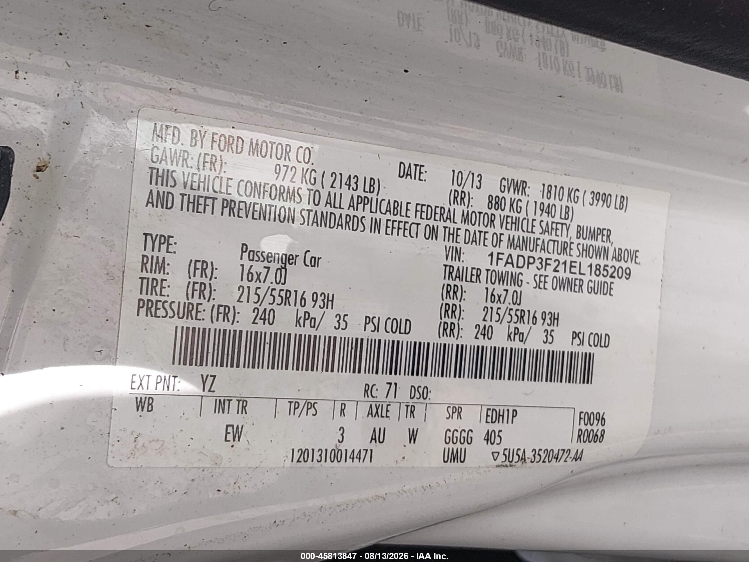 2014 Ford Focus Se White vin: 1FADP3F21EL185209