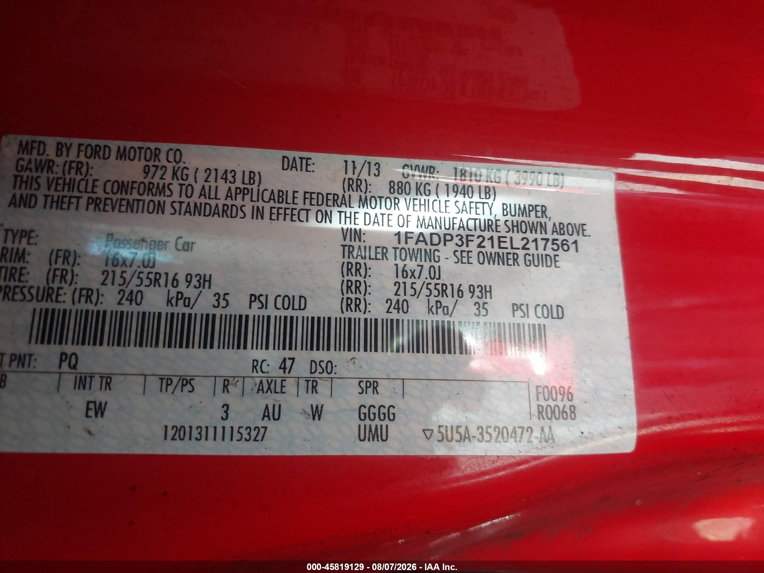 2014 Ford Focus Se Red vin: 1FADP3F21EL217561