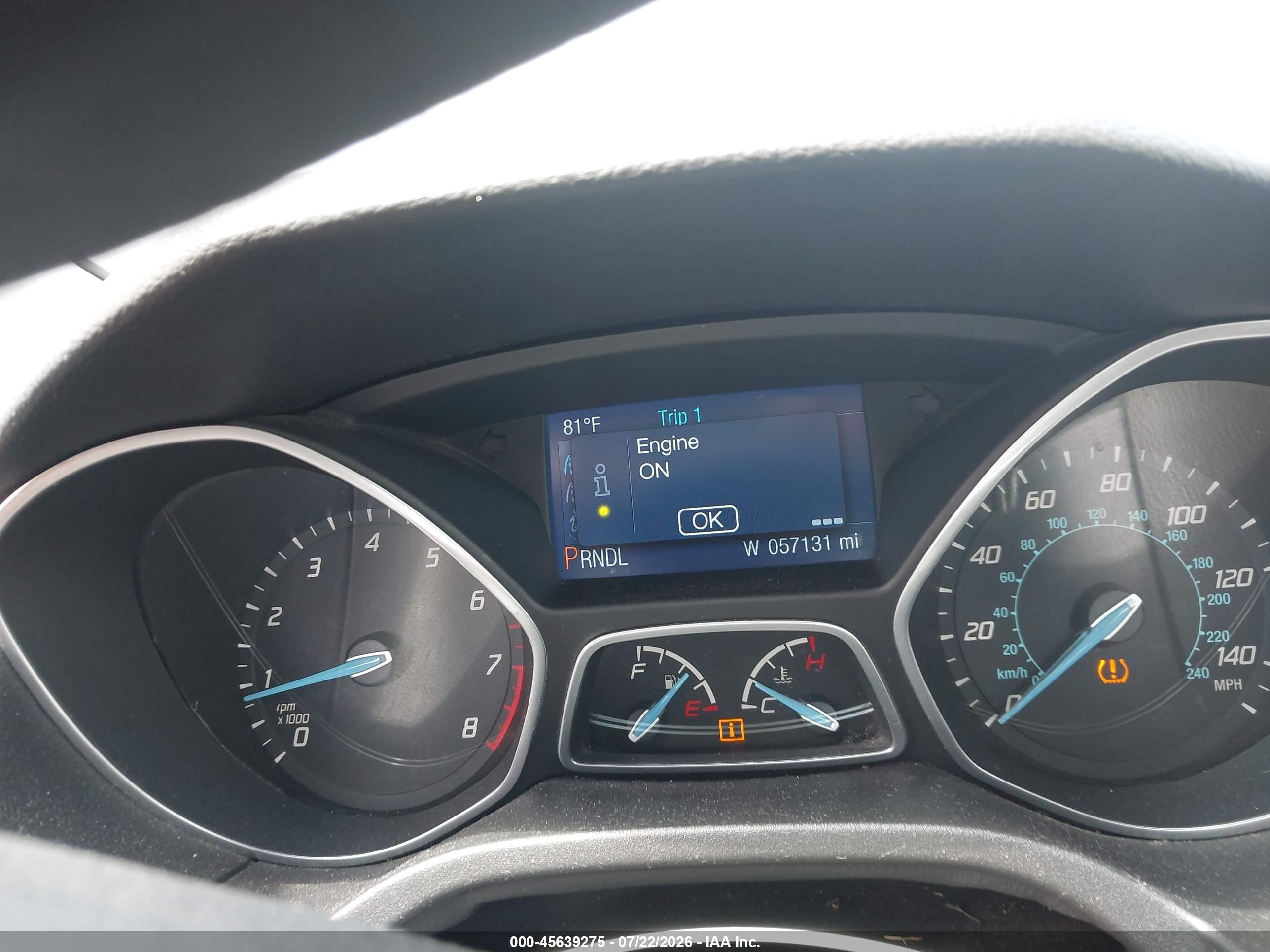 2014 Ford Focus Se Gray vin: 1FADP3F21EL234733