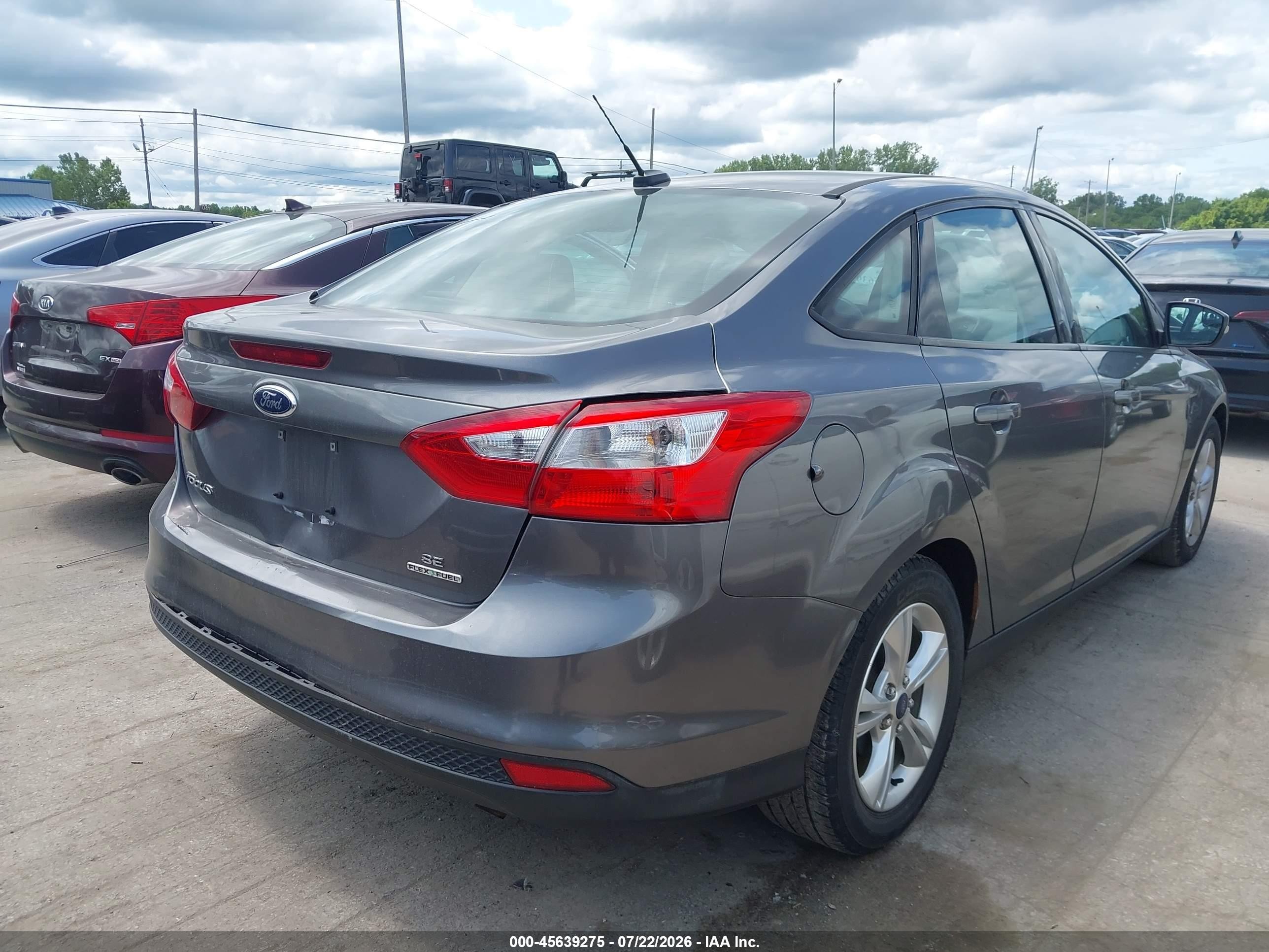 2014 Ford Focus Se Gray vin: 1FADP3F21EL234733