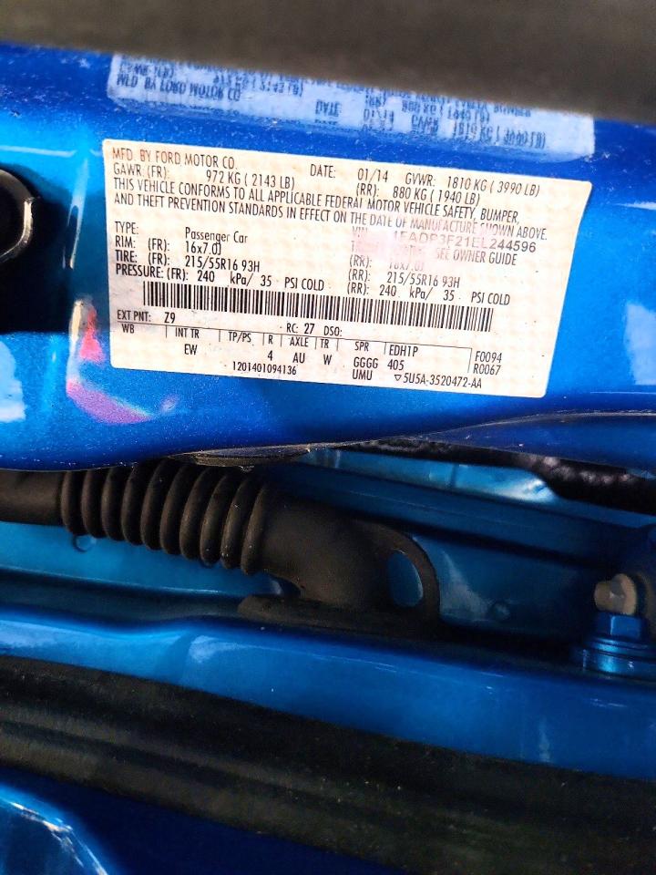 2014 Ford Focus Se Blue vin: 1FADP3F21EL244596