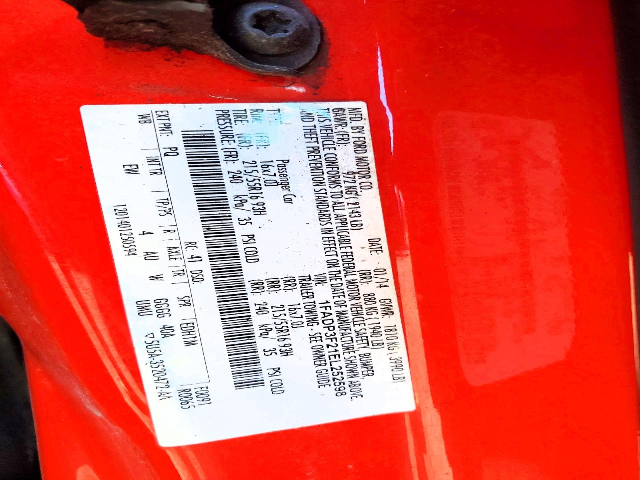 2014 Ford Focus Se Красный vin: 1FADP3F21EL252598