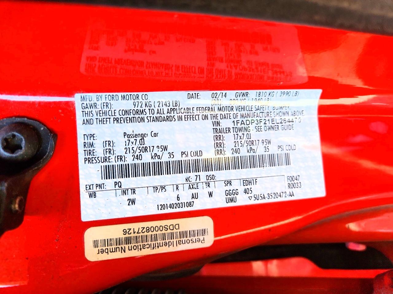 2014 Ford Focus Se Red vin: 1FADP3F21EL264475