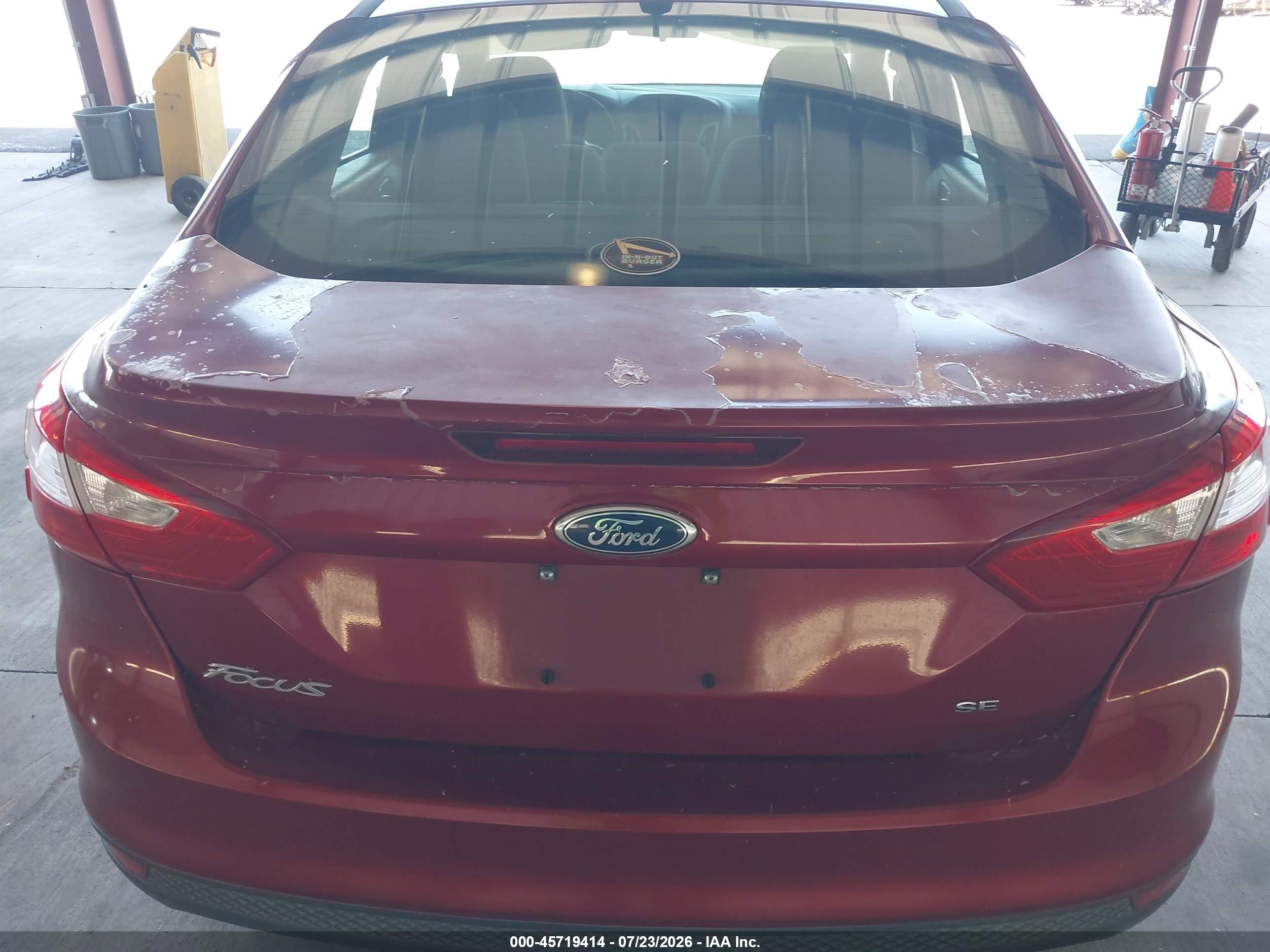 2014 Ford Focus Se Burgundy vin: 1FADP3F21EL266534