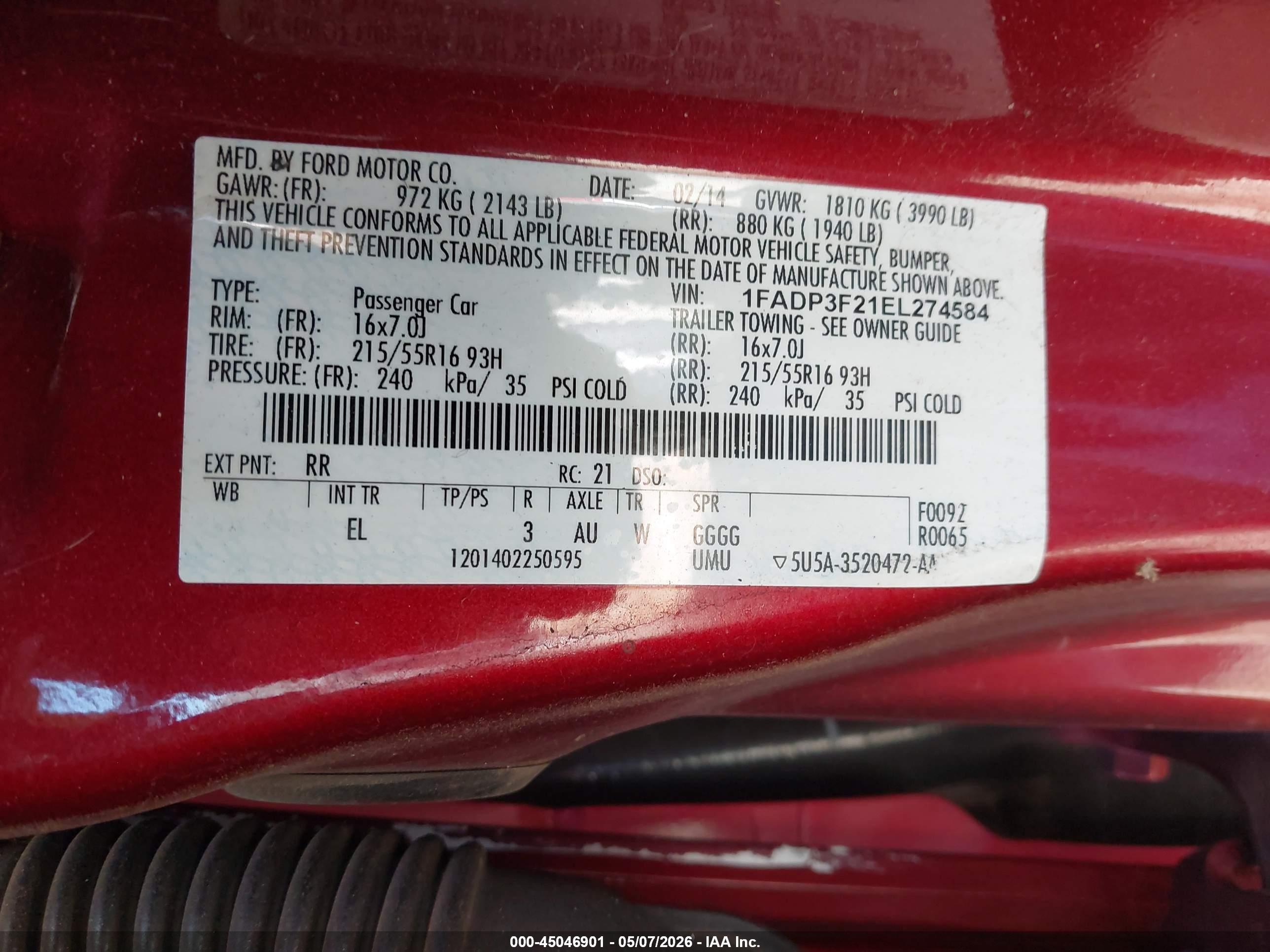 2014 Ford Focus Se Red vin: 1FADP3F21EL274584