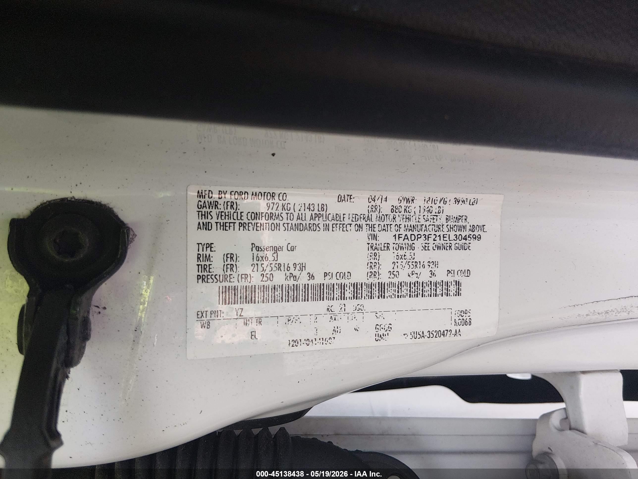 2014 Ford Focus Se White vin: 1FADP3F21EL304599