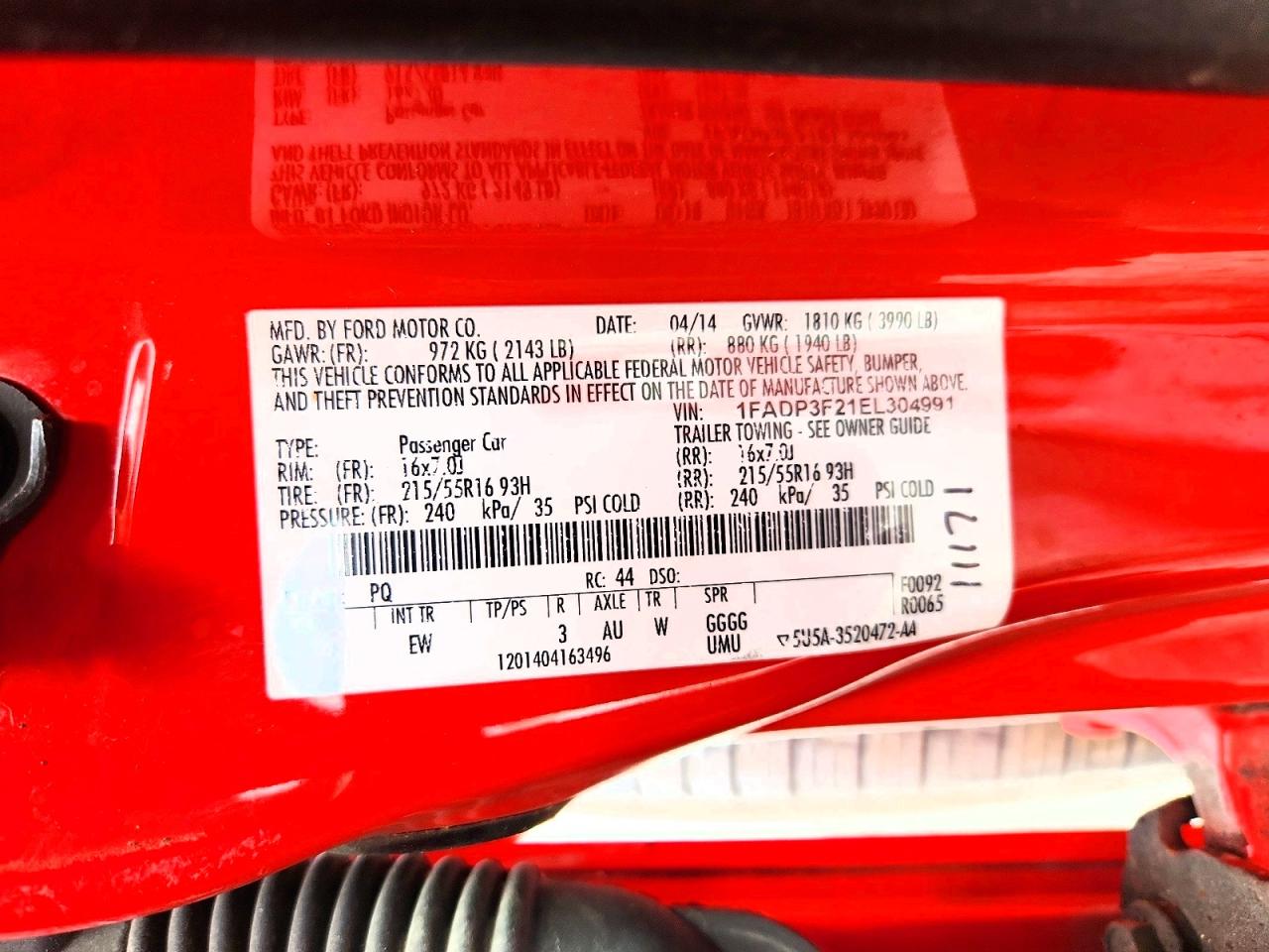 2014 Ford Focus Se Red vin: 1FADP3F21EL304991