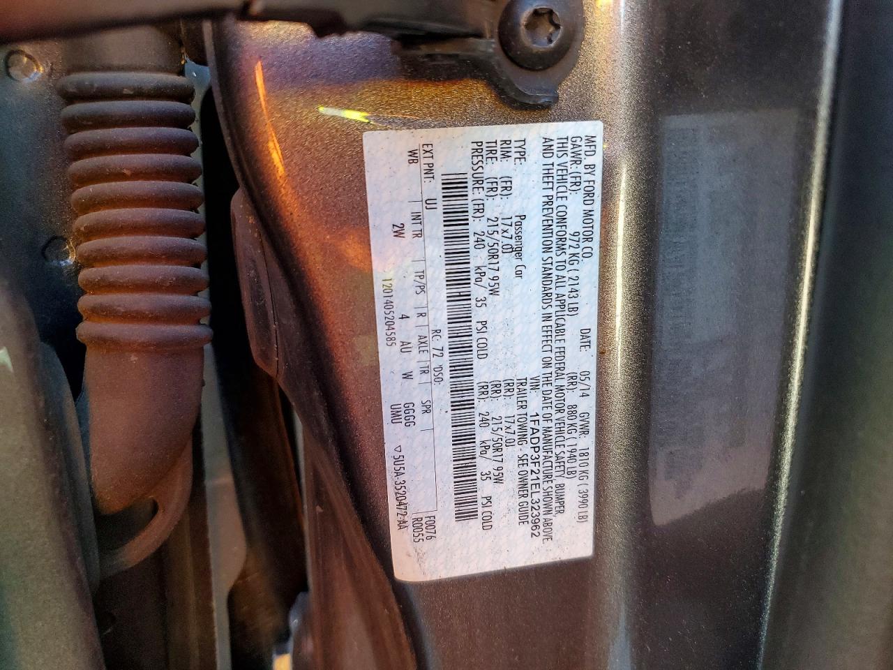 2014 Ford Focus Se Gray vin: 1FADP3F21EL323962