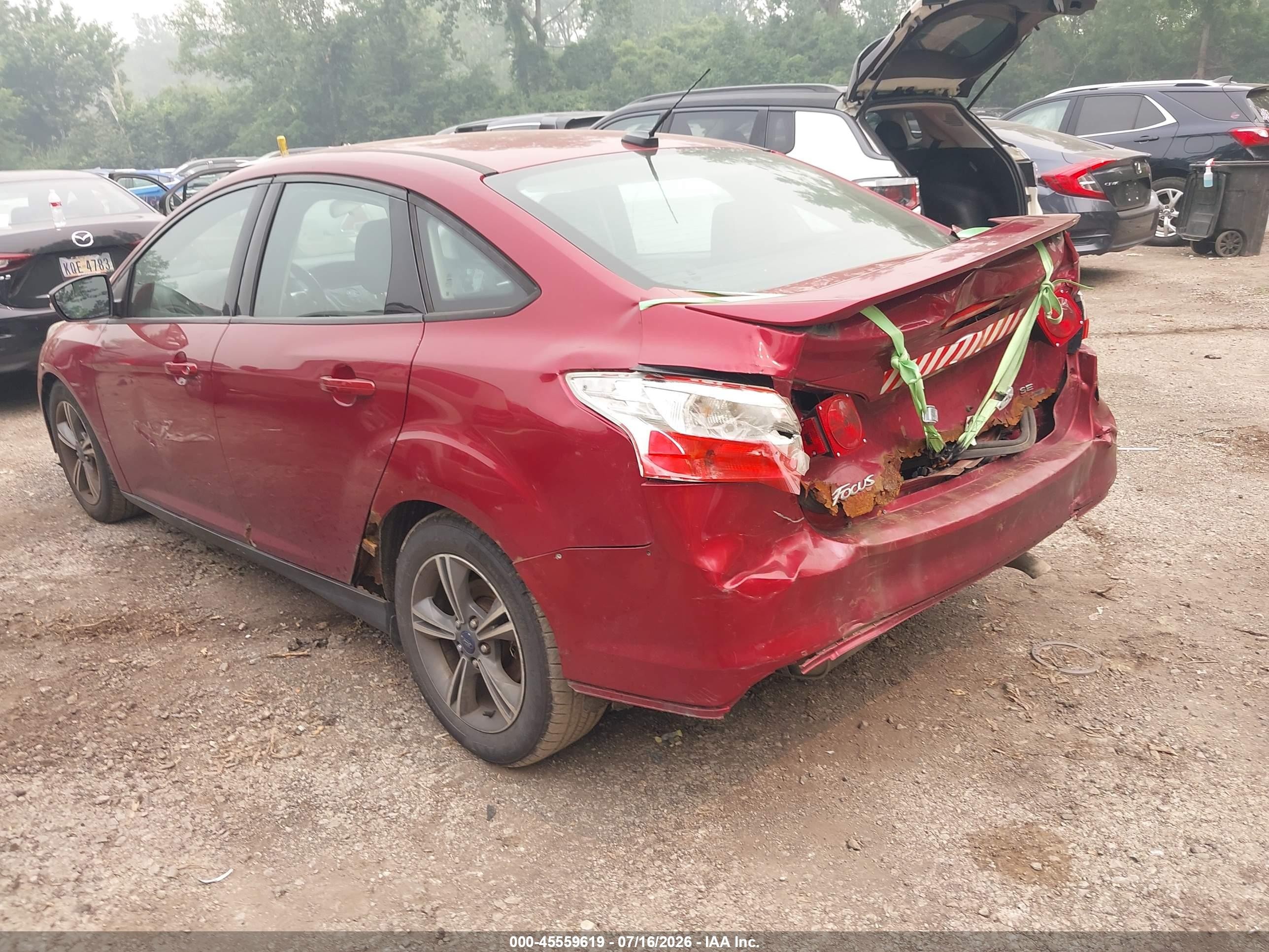 2014 Ford Focus Se Red vin: 1FADP3F21EL346917
