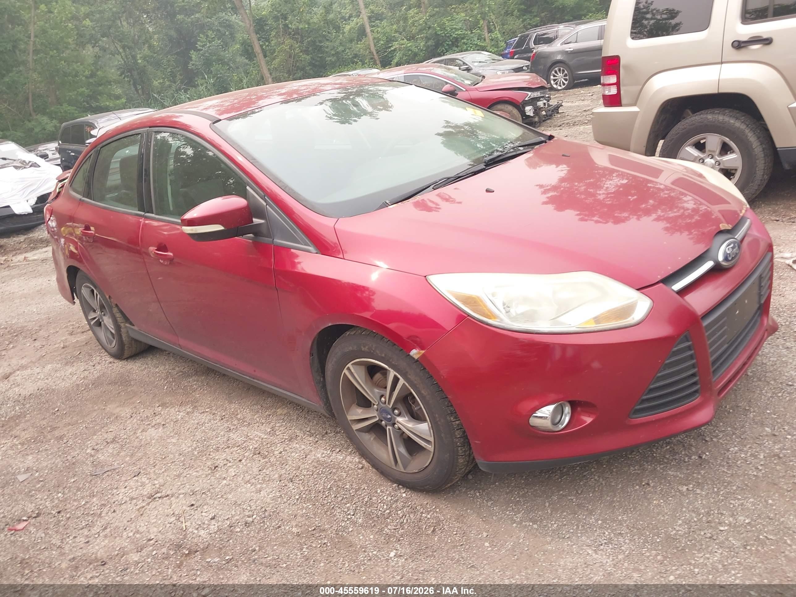 2014 Ford Focus Se Красный vin: 1FADP3F21EL346917