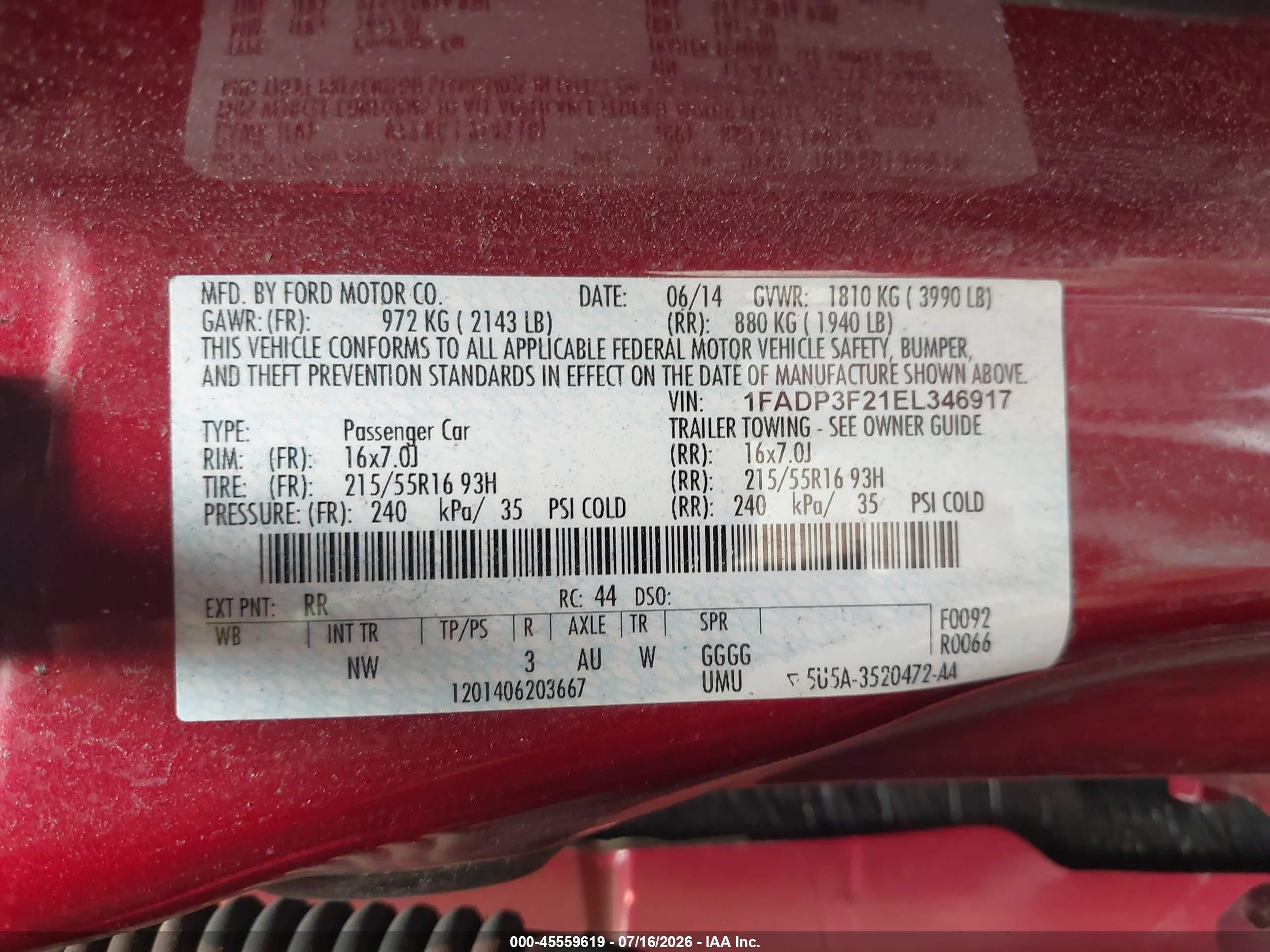 2014 Ford Focus Se Red vin: 1FADP3F21EL346917
