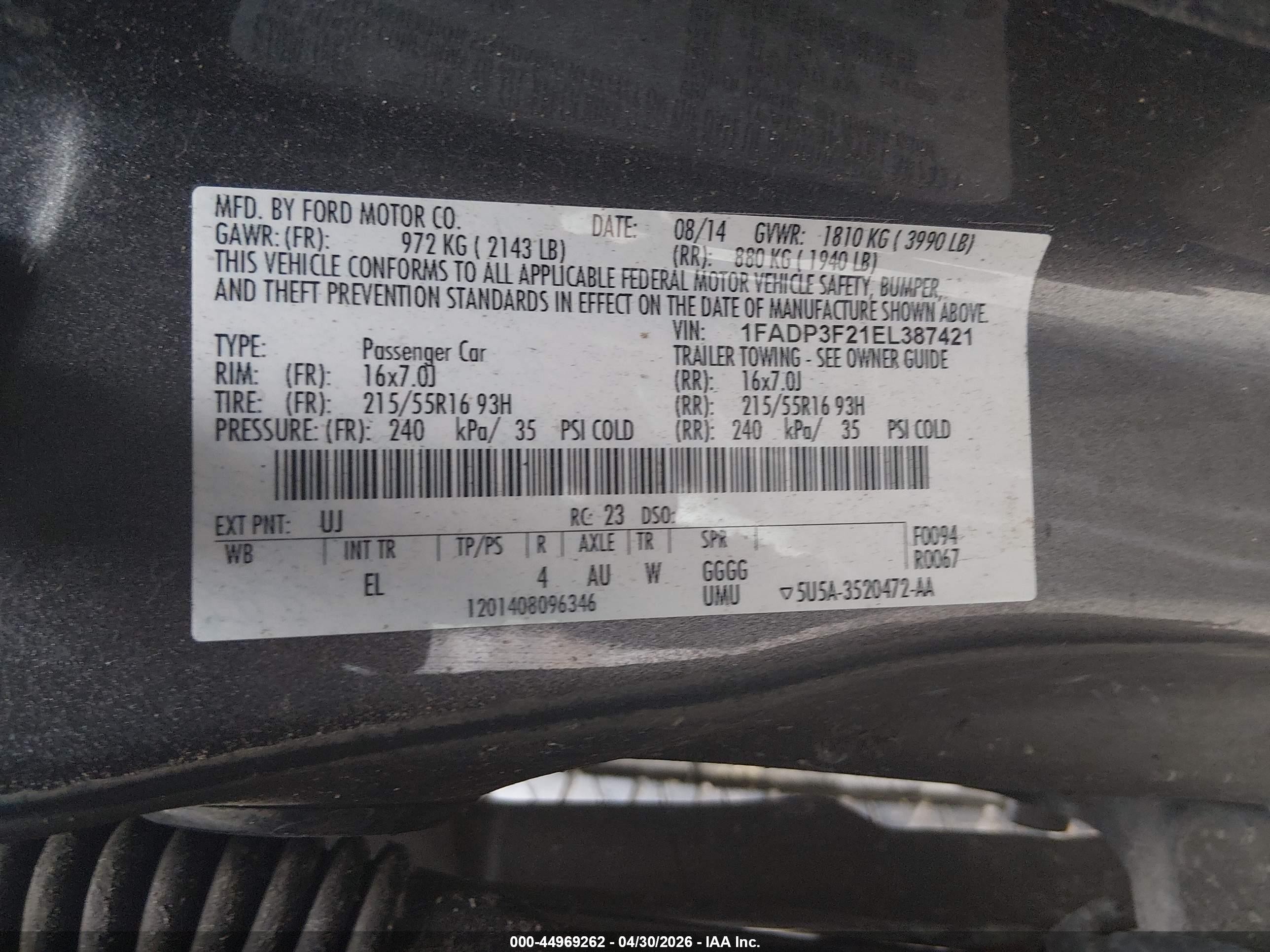 2014 Ford Focus Se Gray vin: 1FADP3F21EL387421