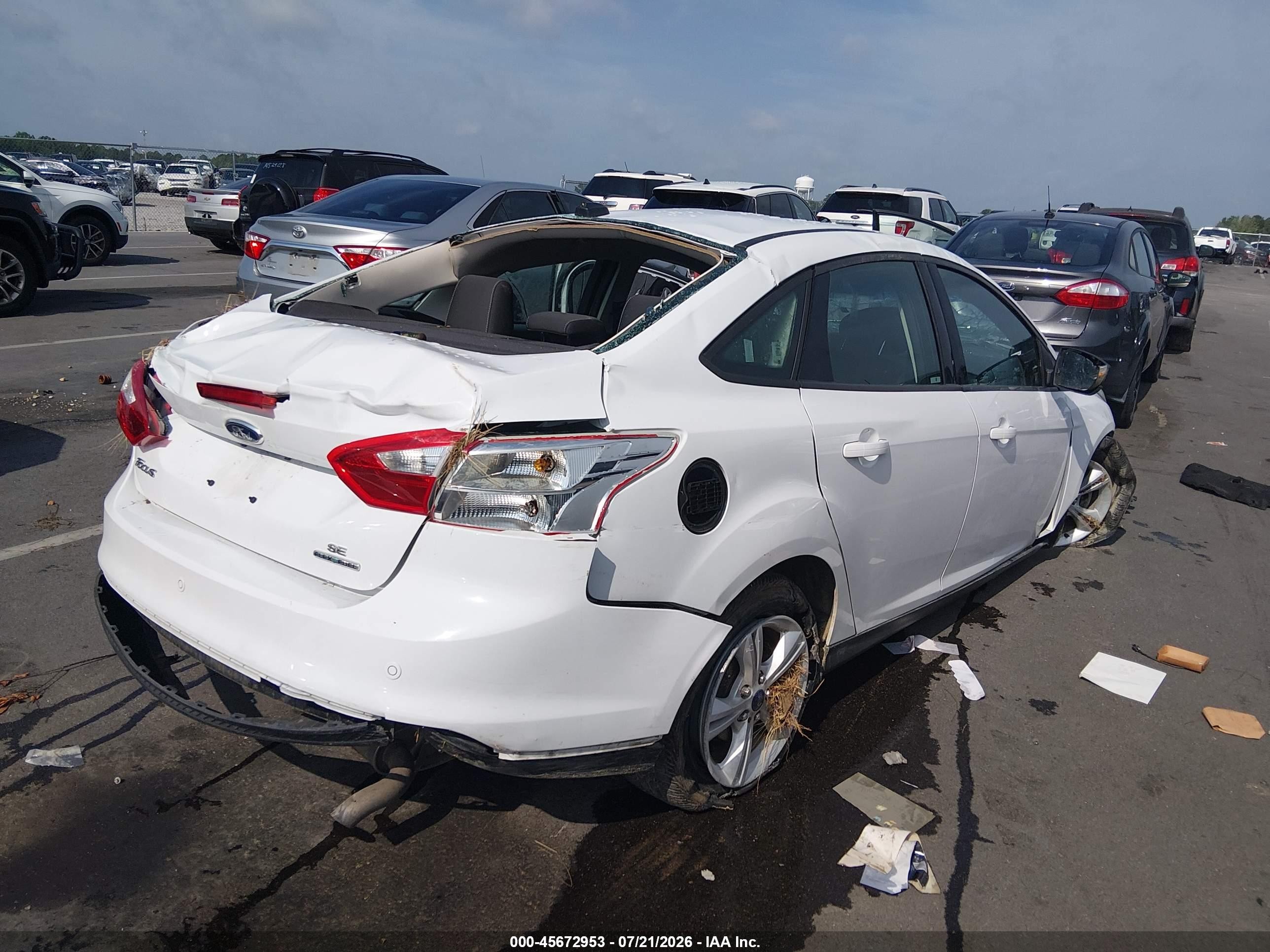 2014 Ford Focus Se White vin: 1FADP3F21EL393574