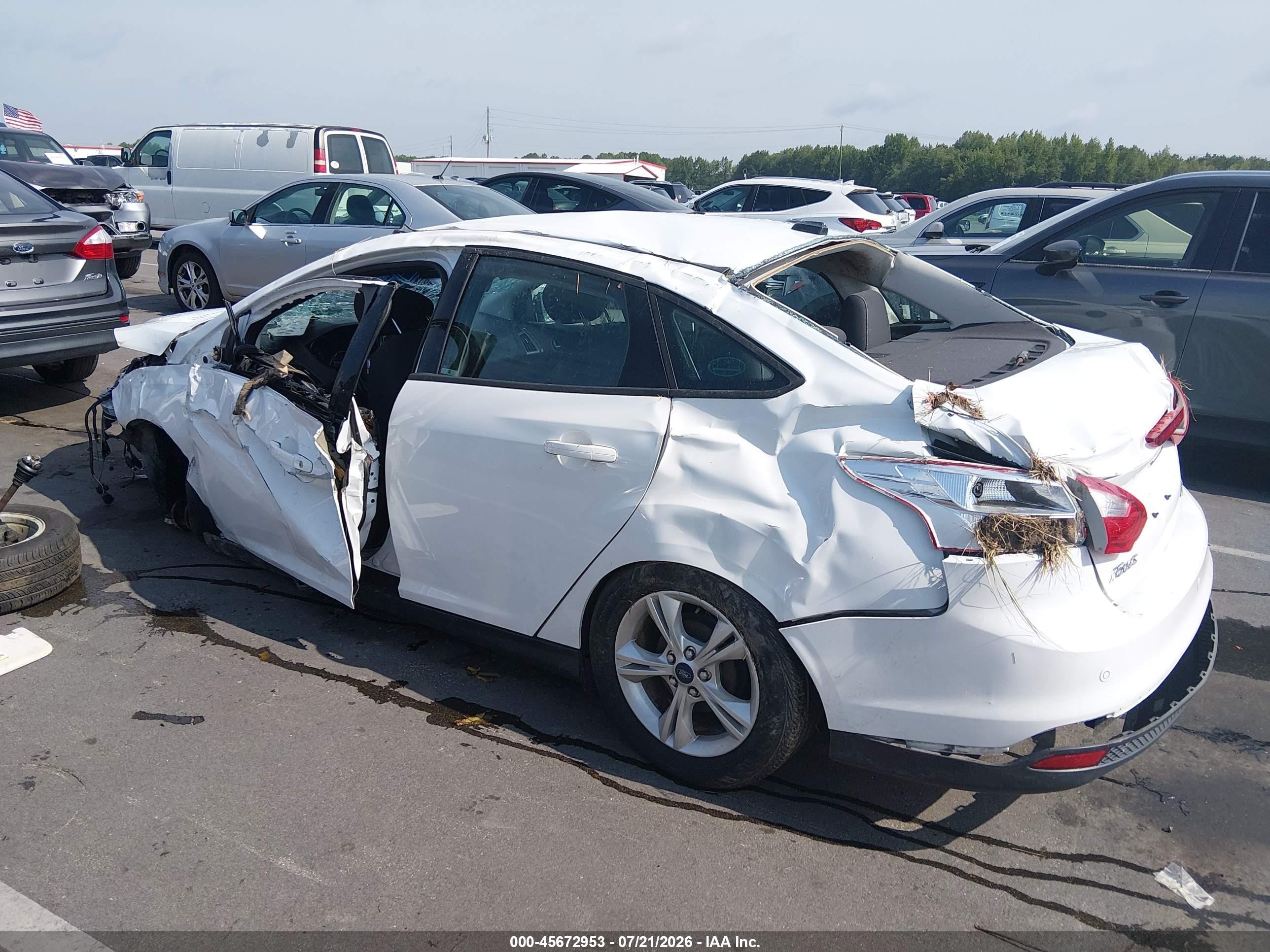 2014 Ford Focus Se White vin: 1FADP3F21EL393574