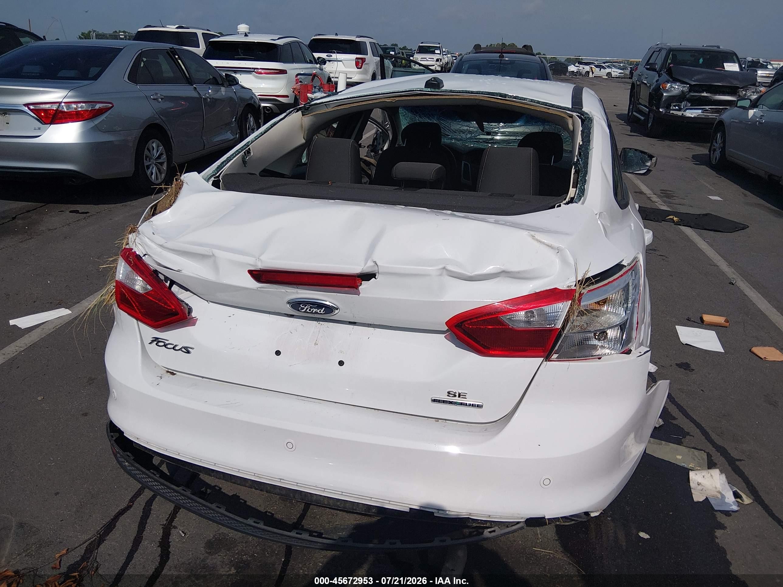 2014 Ford Focus Se White vin: 1FADP3F21EL393574