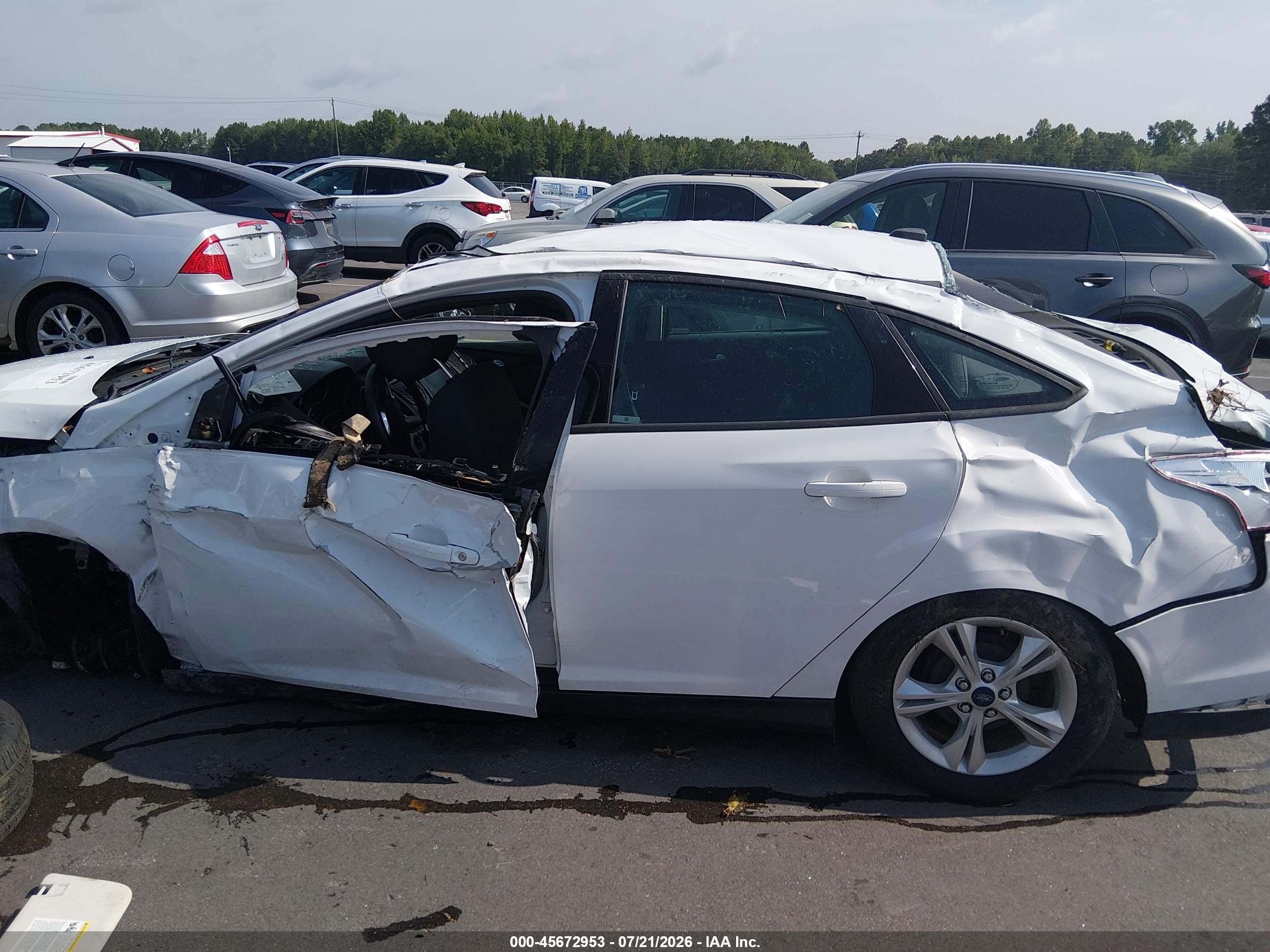 2014 Ford Focus Se White vin: 1FADP3F21EL393574