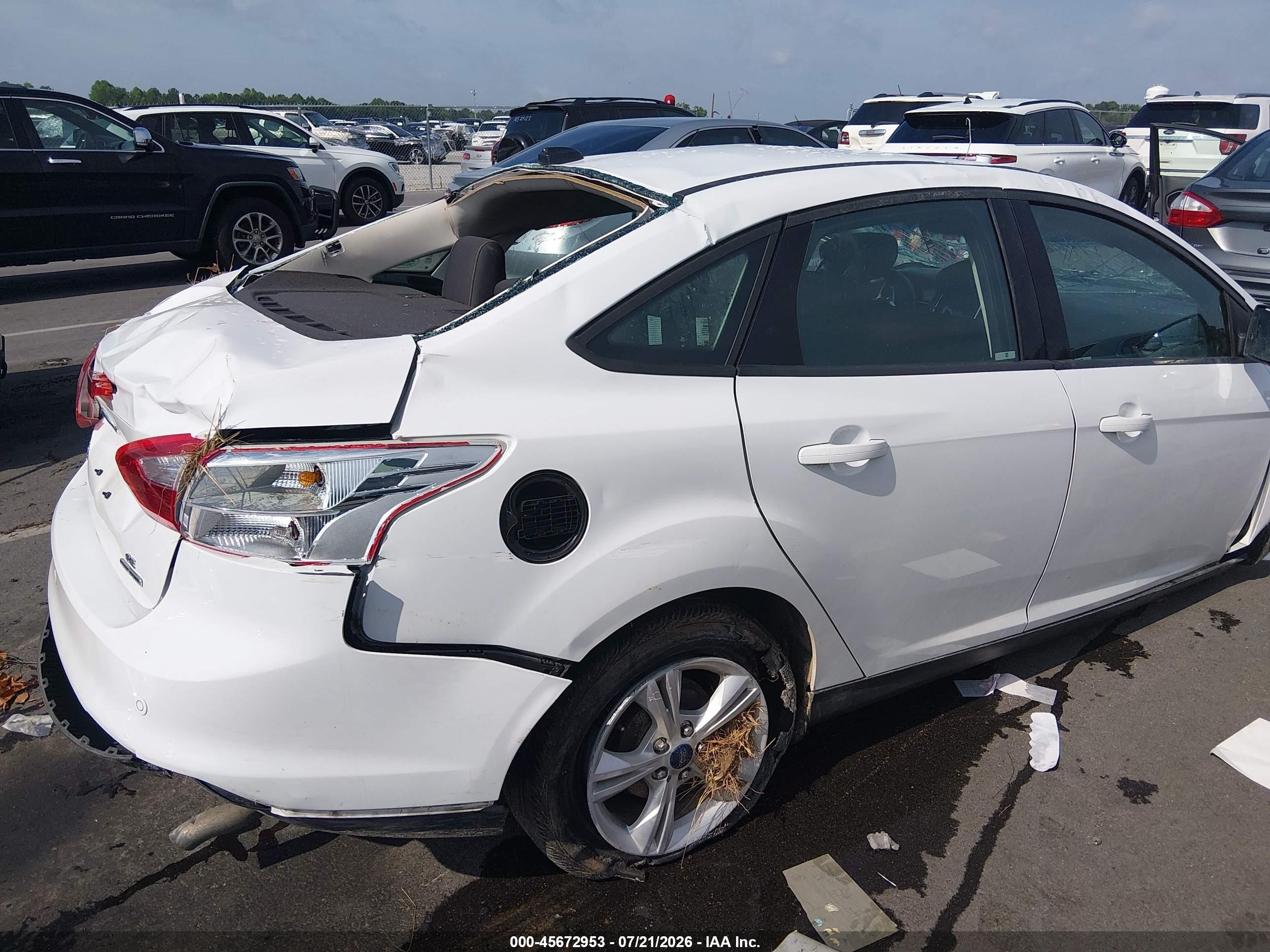 2014 Ford Focus Se White vin: 1FADP3F21EL393574