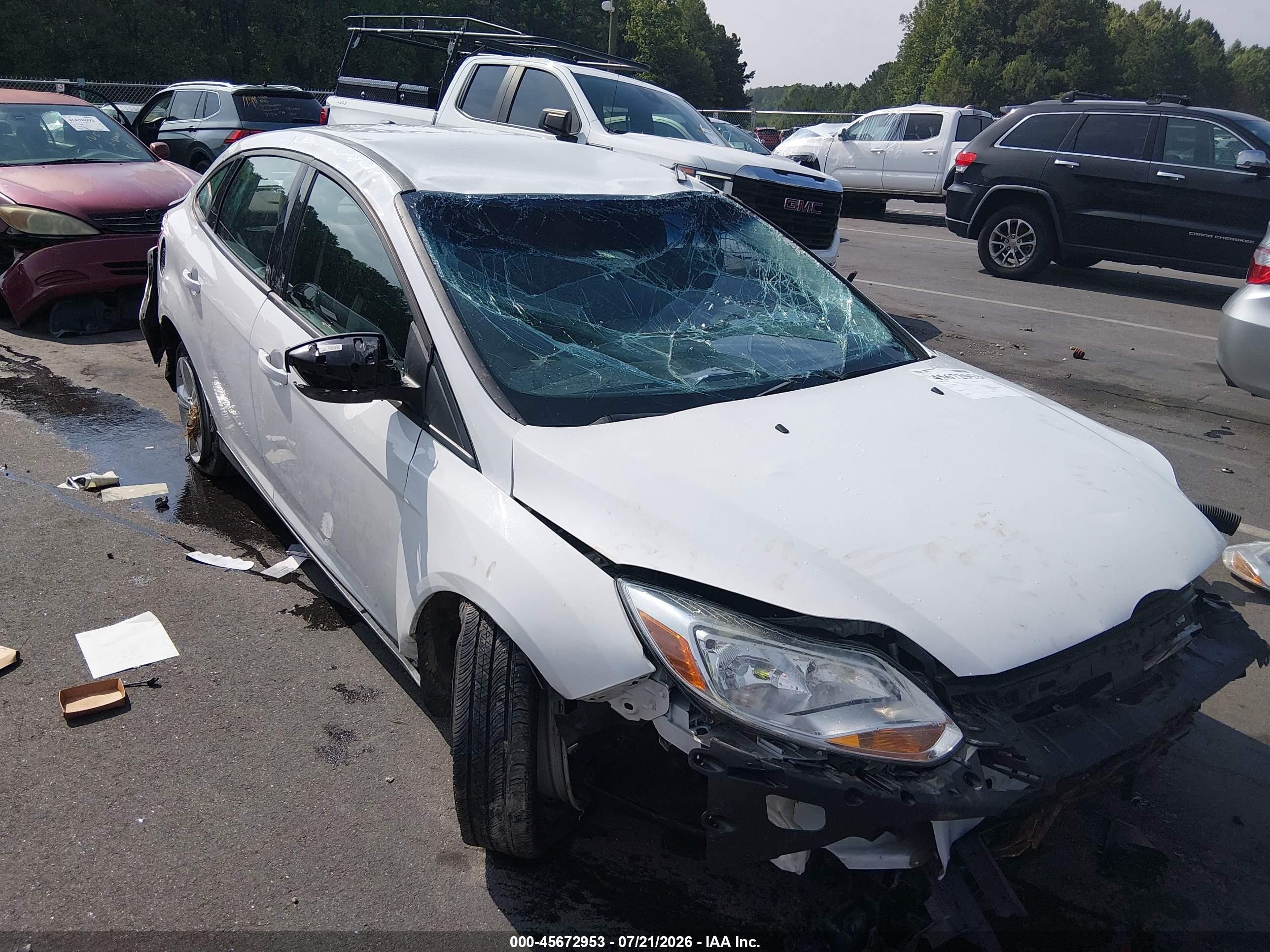 2014 Ford Focus Se White vin: 1FADP3F21EL393574