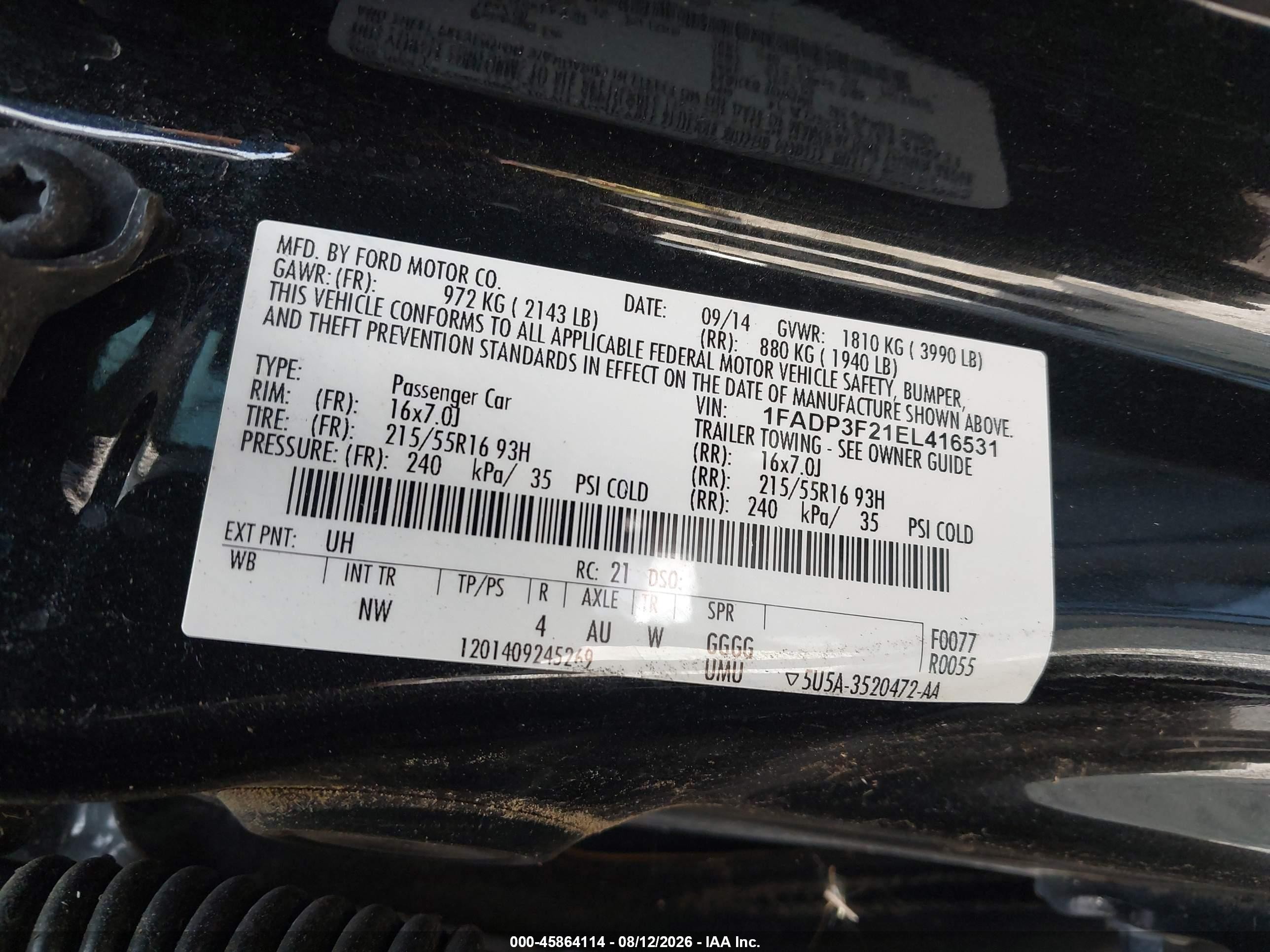 2014 Ford Focus Se Black vin: 1FADP3F21EL416531