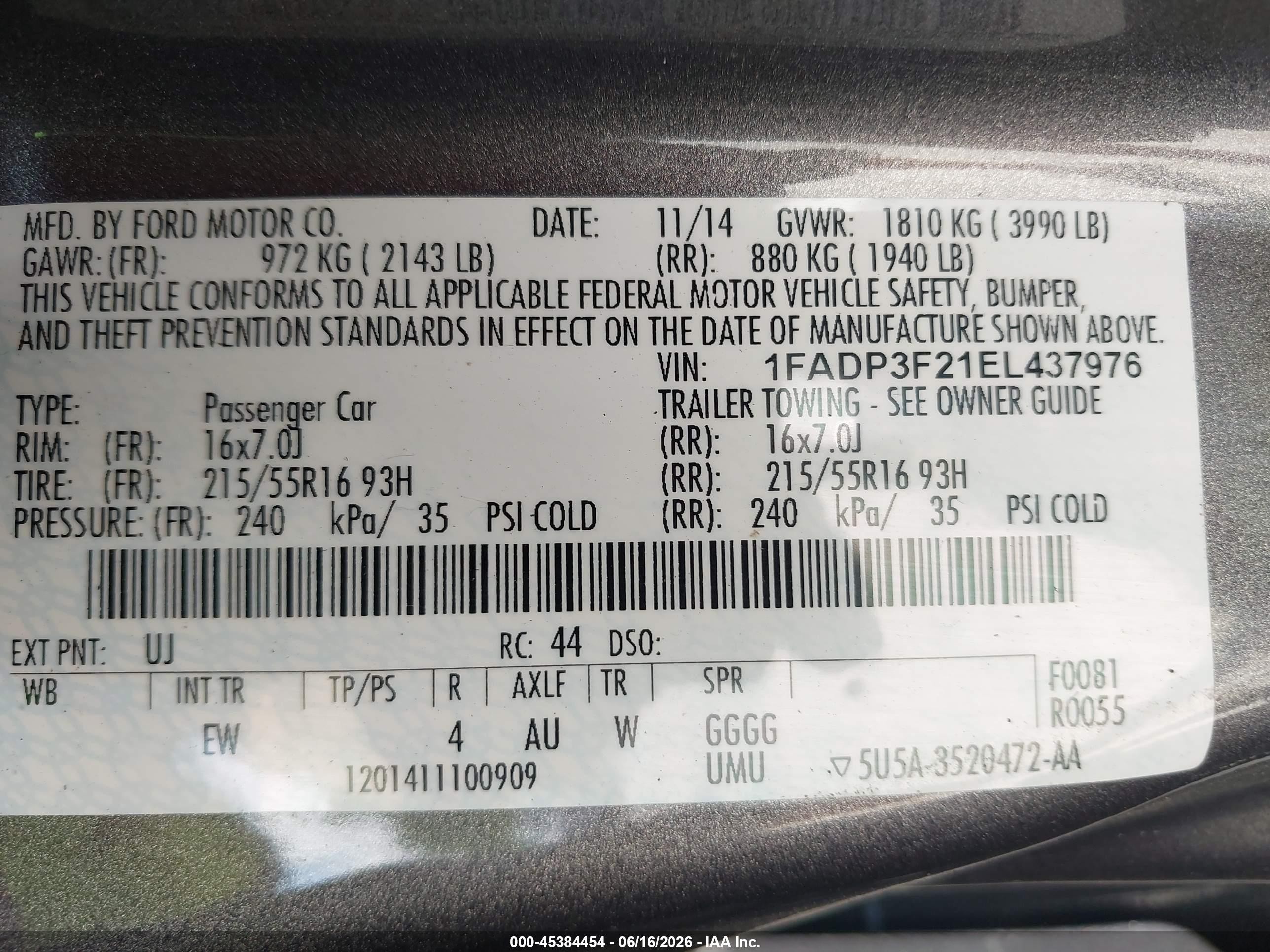 2014 Ford Focus Se Gray vin: 1FADP3F21EL437976