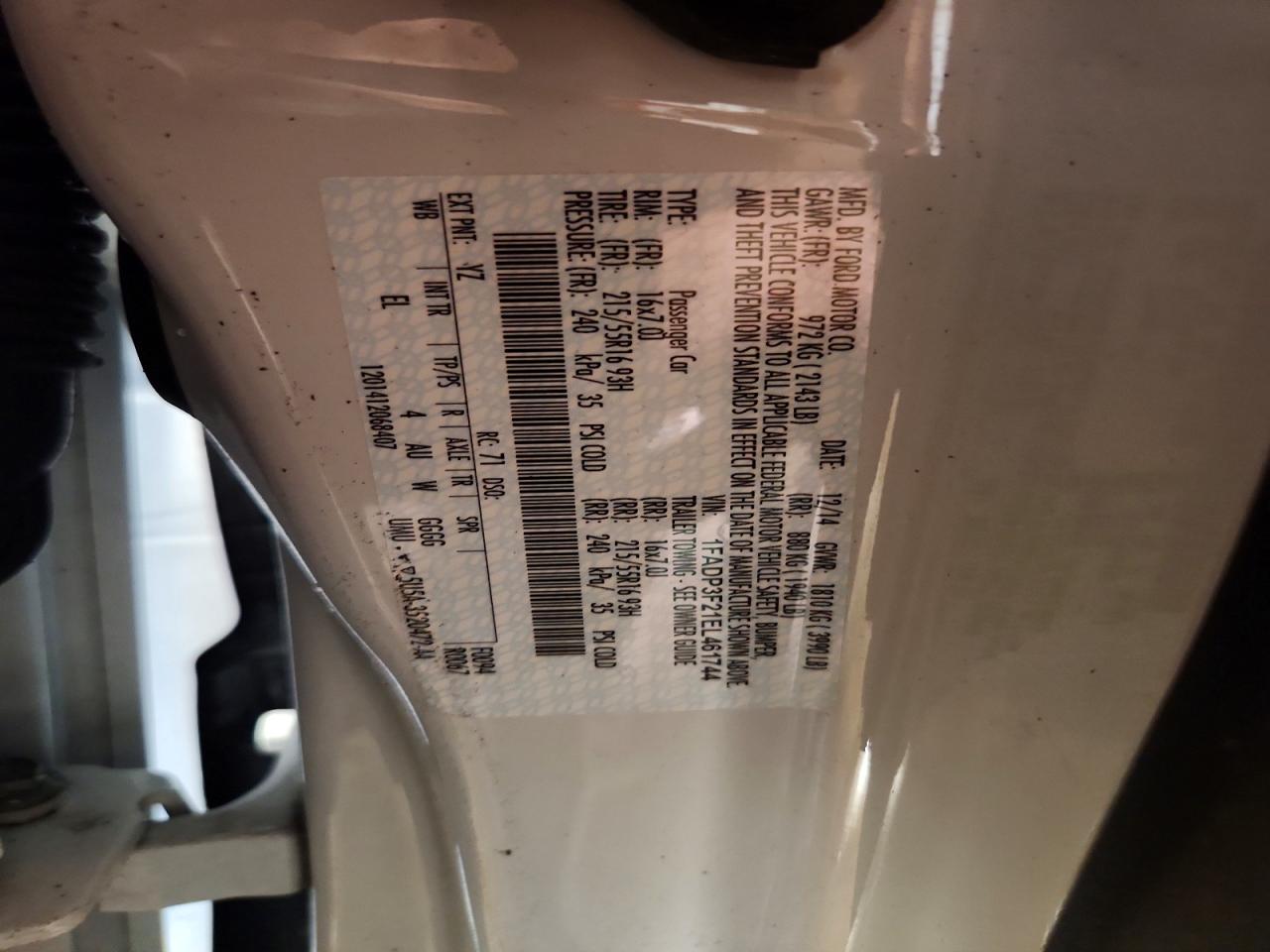 2014 Ford Focus Se White vin: 1FADP3F21EL461744