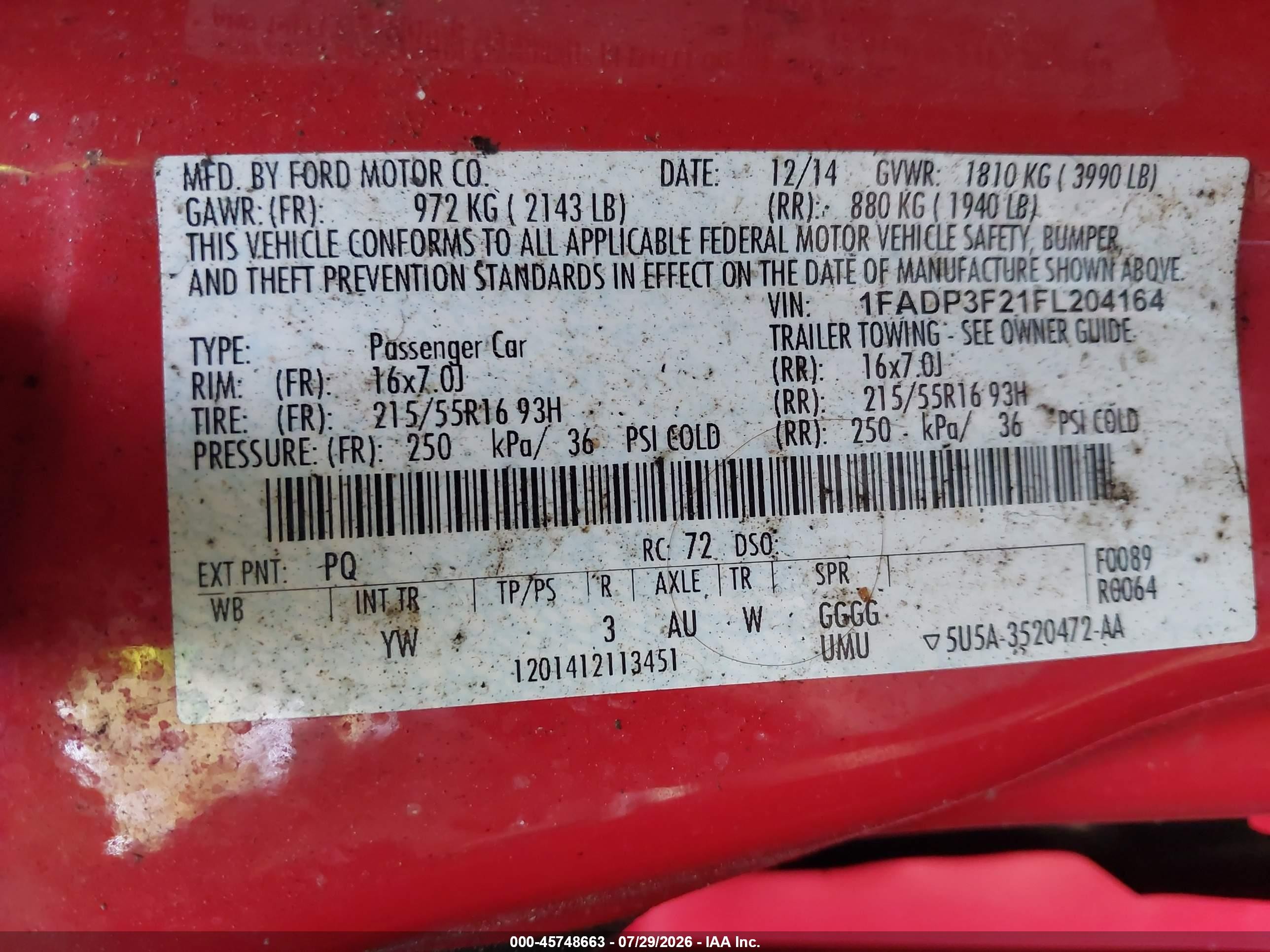 2015 Ford Focus Se Red vin: 1FADP3F21FL204164