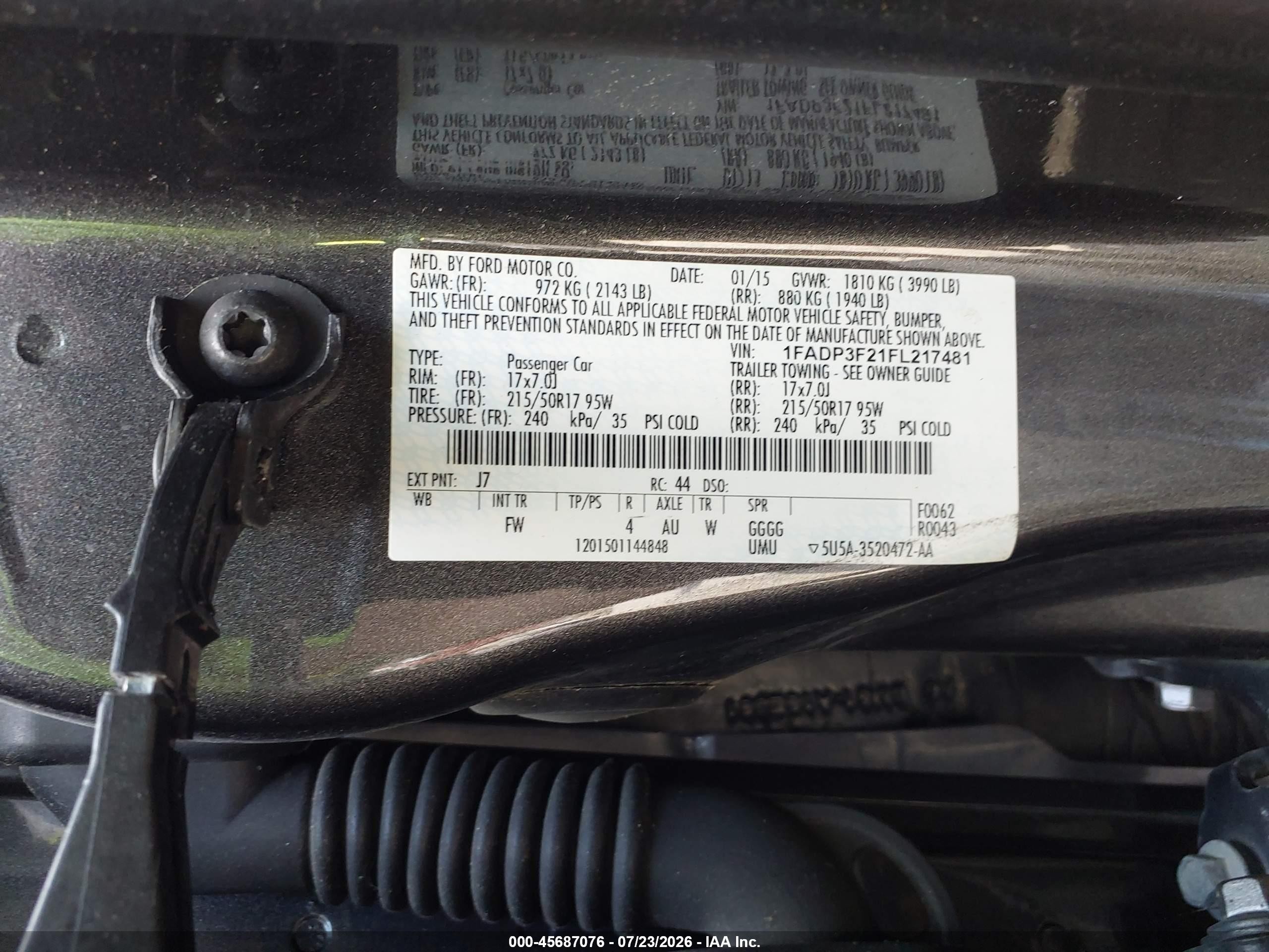 2015 Ford Focus Se Gray vin: 1FADP3F21FL217481
